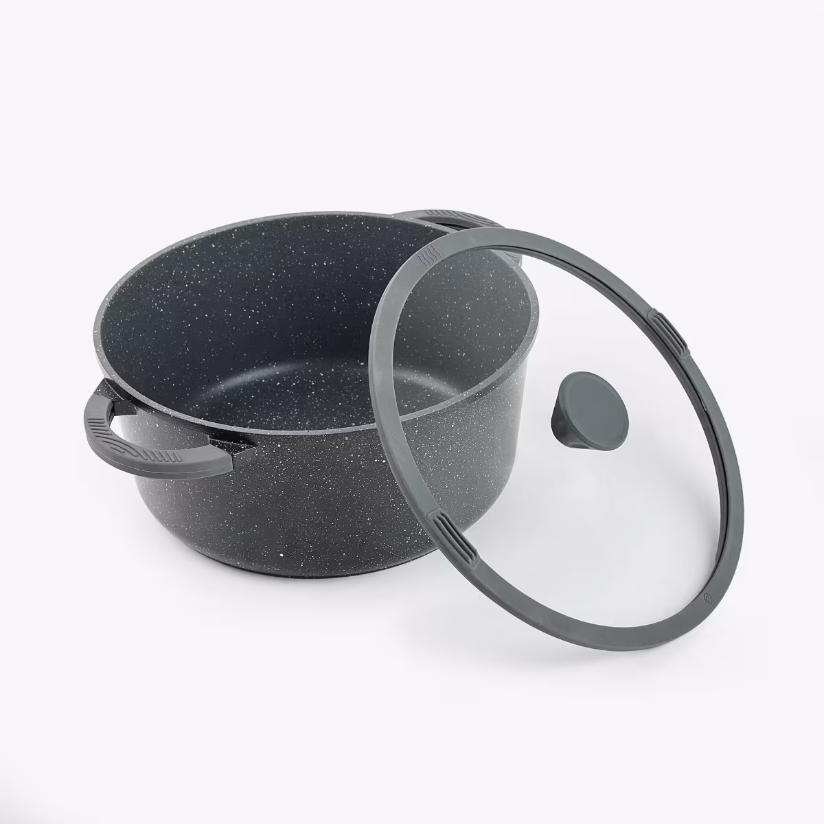 Marshmallow Adele Aluminium Non-Stick Casserole with Lid - 6.8L in Grey