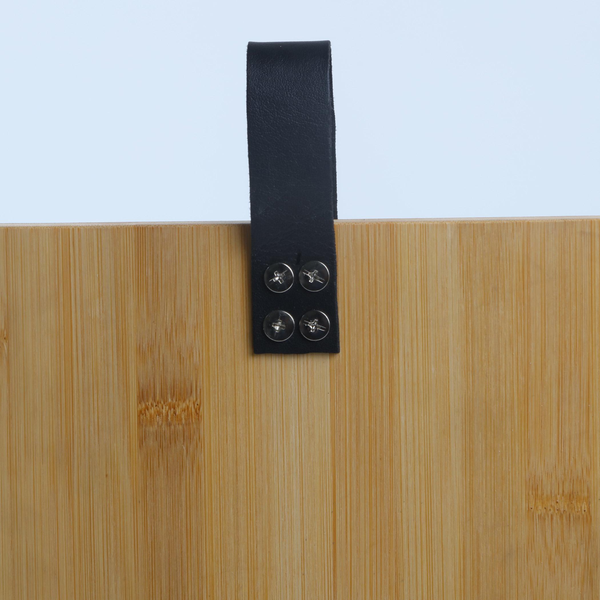 Chef Special Bamboo Chopping Board  with Leather Handle in Brown