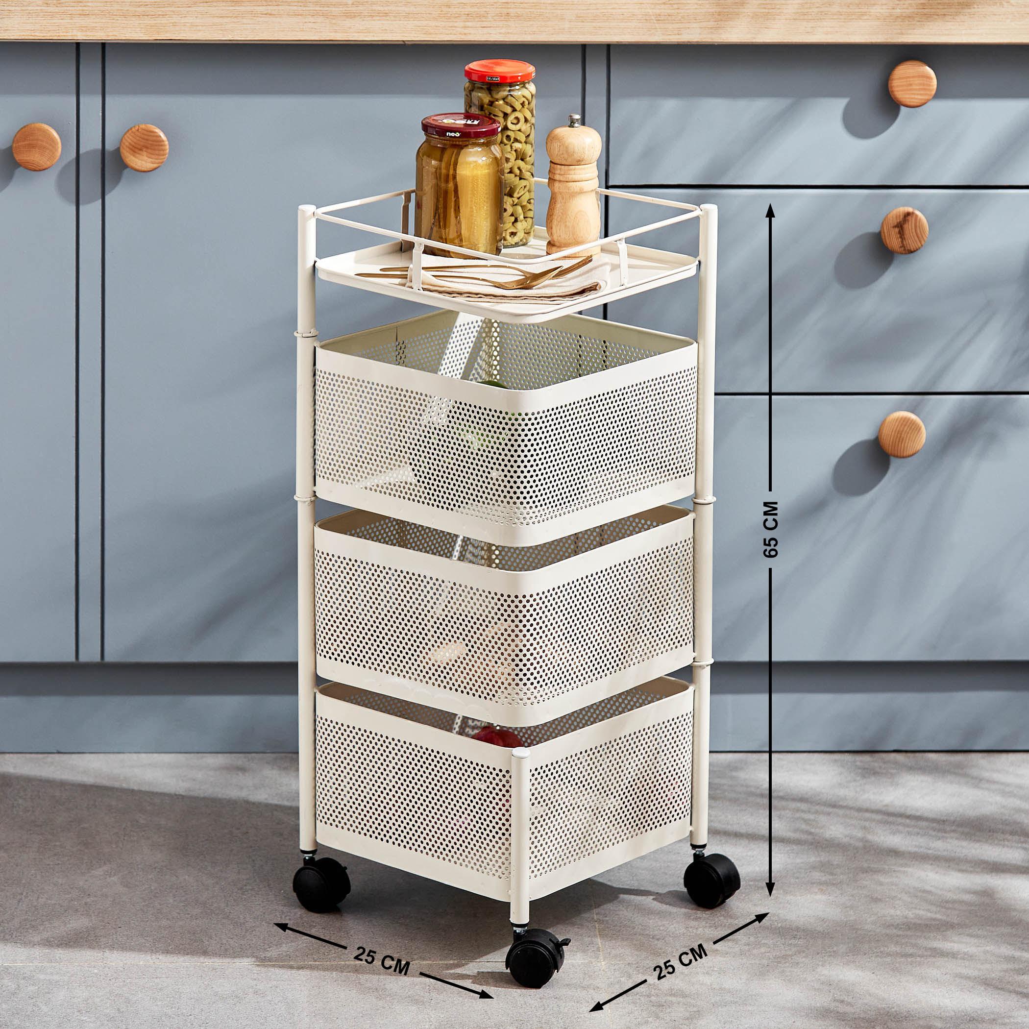 Tranzit Holland 3-Tier Trolley - White in White