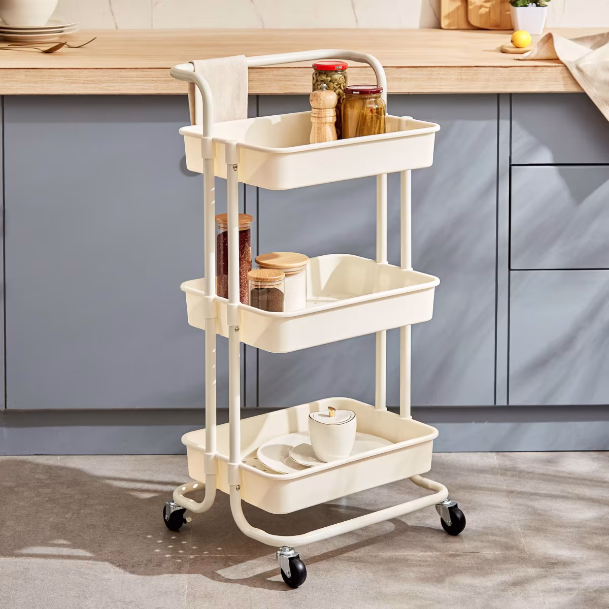 Tranzit Holland 3-Tier Trolley - White in White