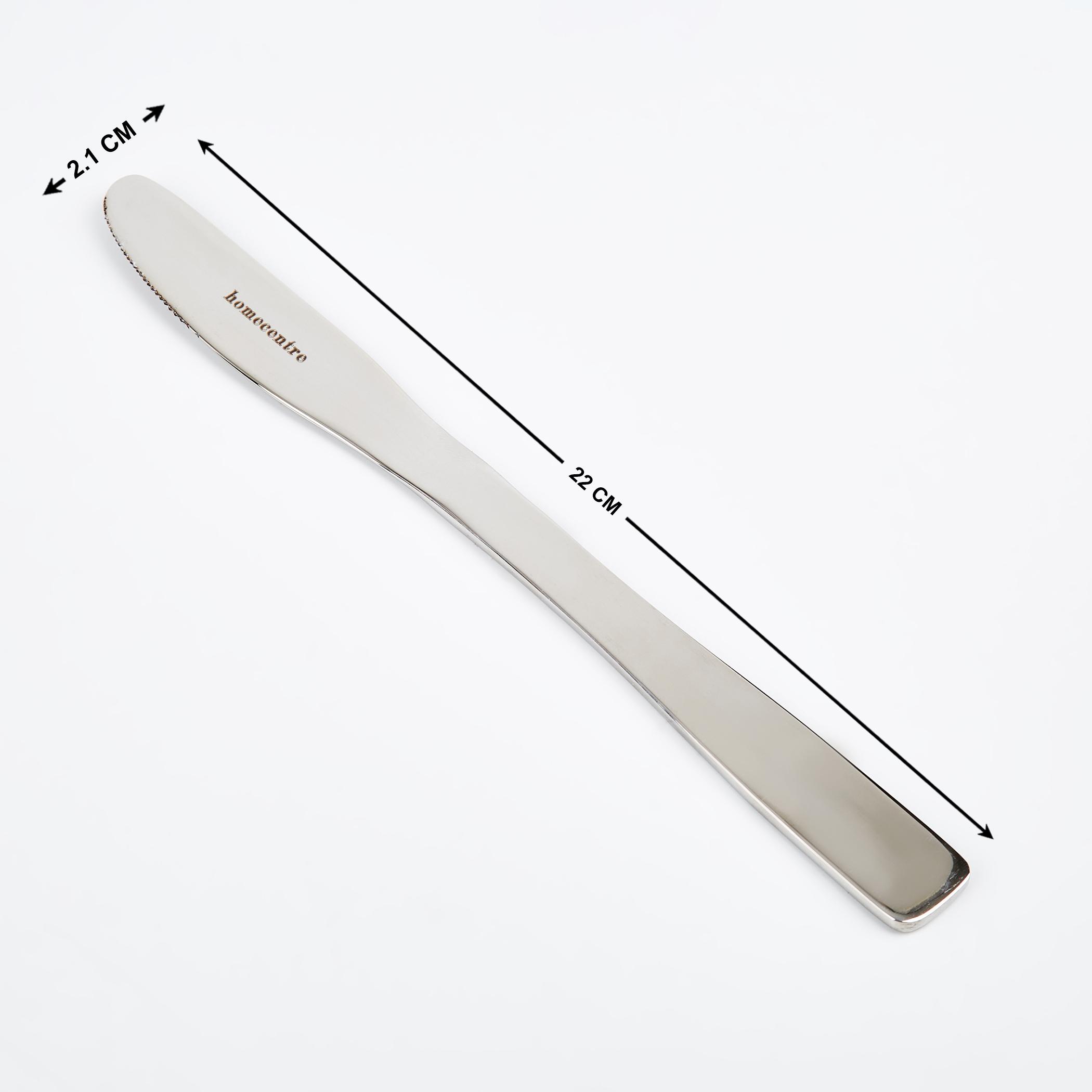 Glister Dune Set of 2 Stainless Steel Dessert Knife in Silver
