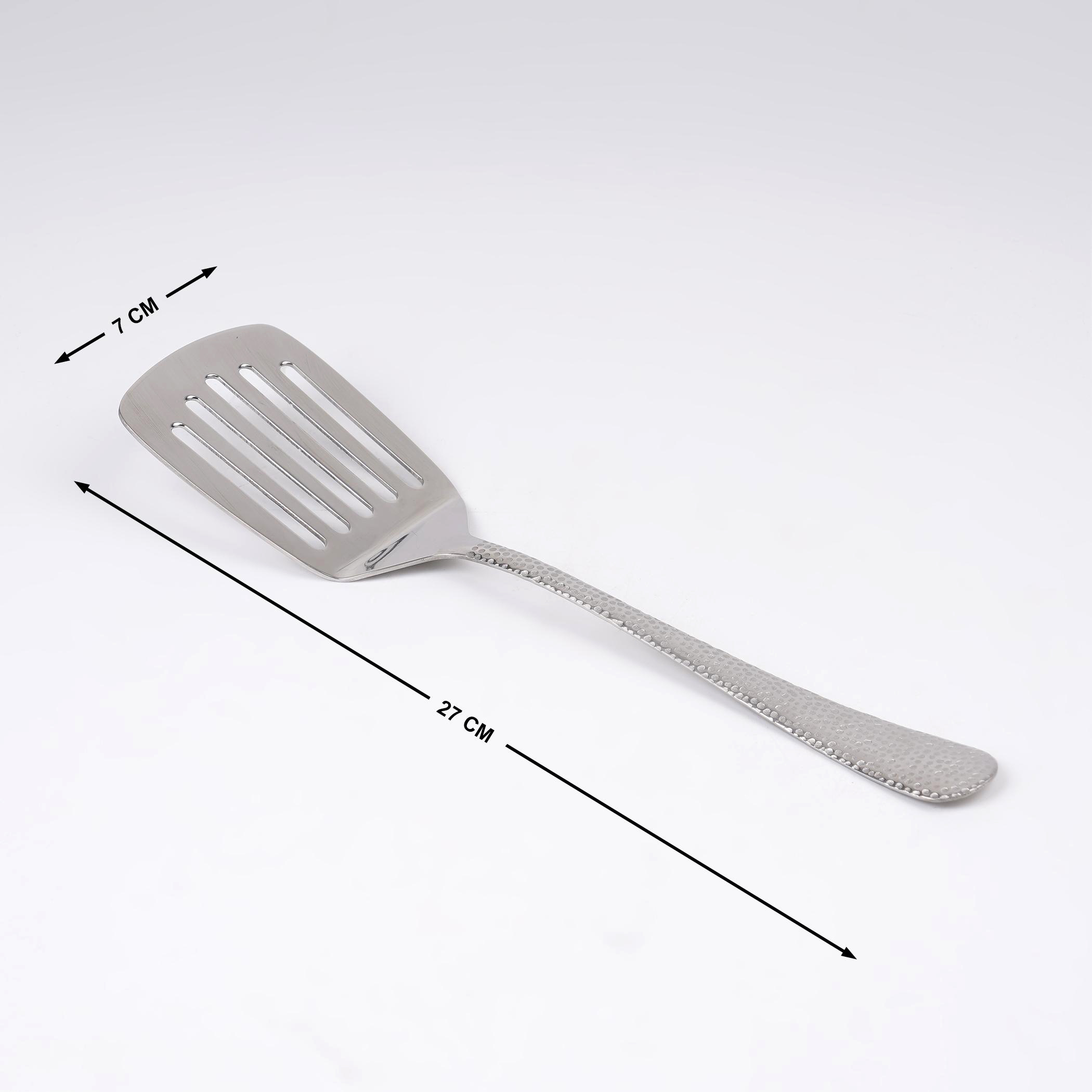 Glister Elke Stainless Steel Slotted Turner in Silver