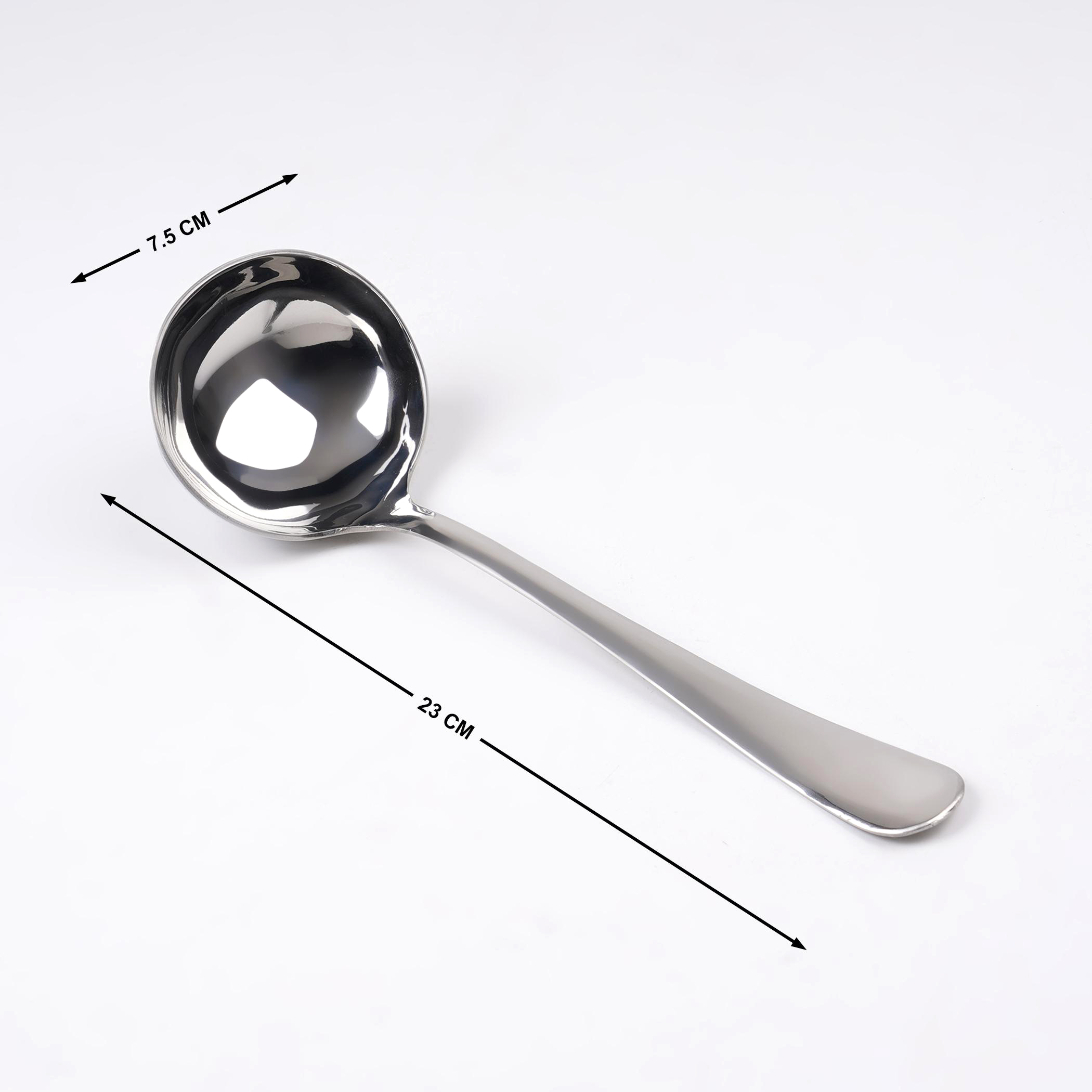 Glister Rosemary Stainless Steel Gravy Ladle in Silver