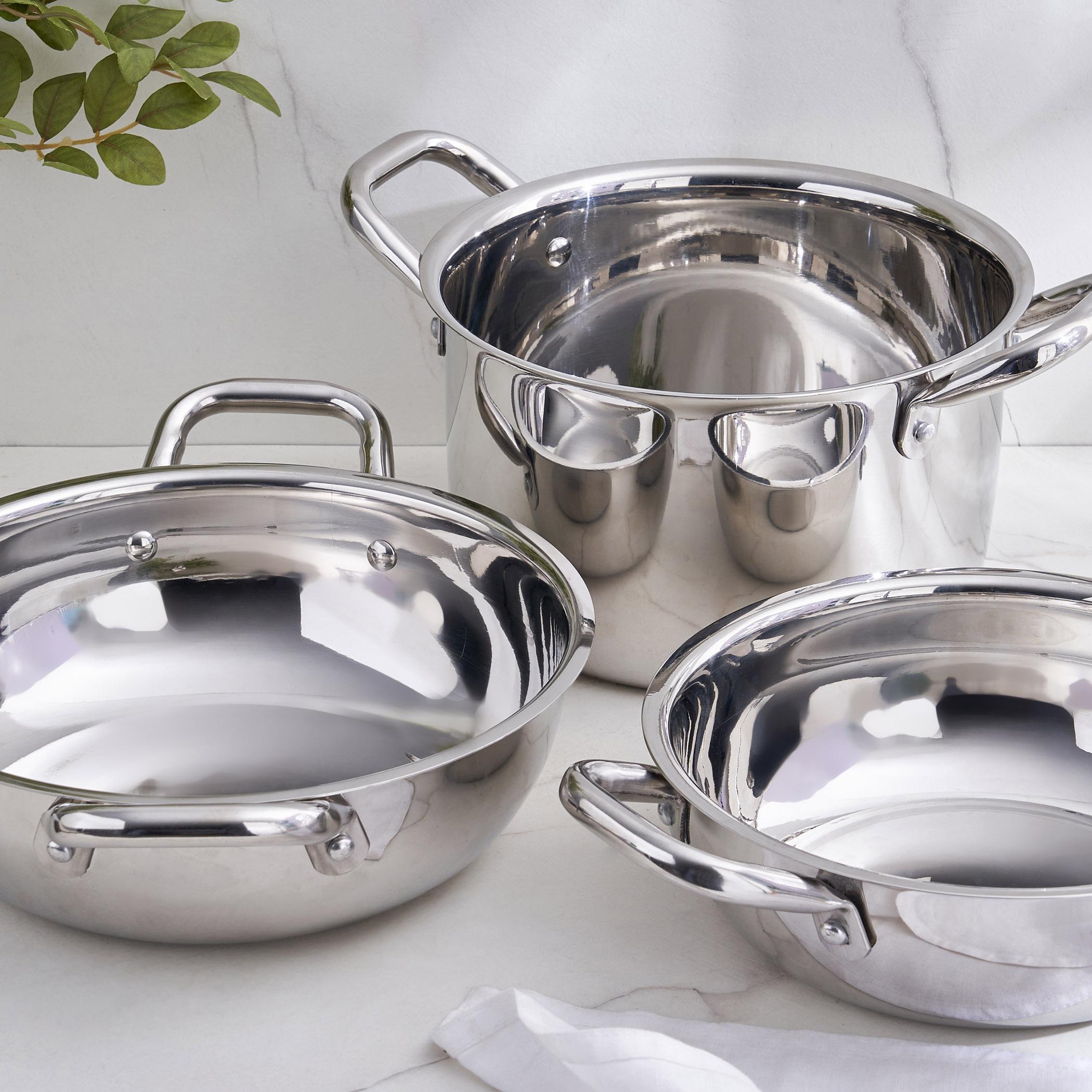 Adalyn Grit Stainless Steel Induction Compatible Casserole - 3.5L in Silver