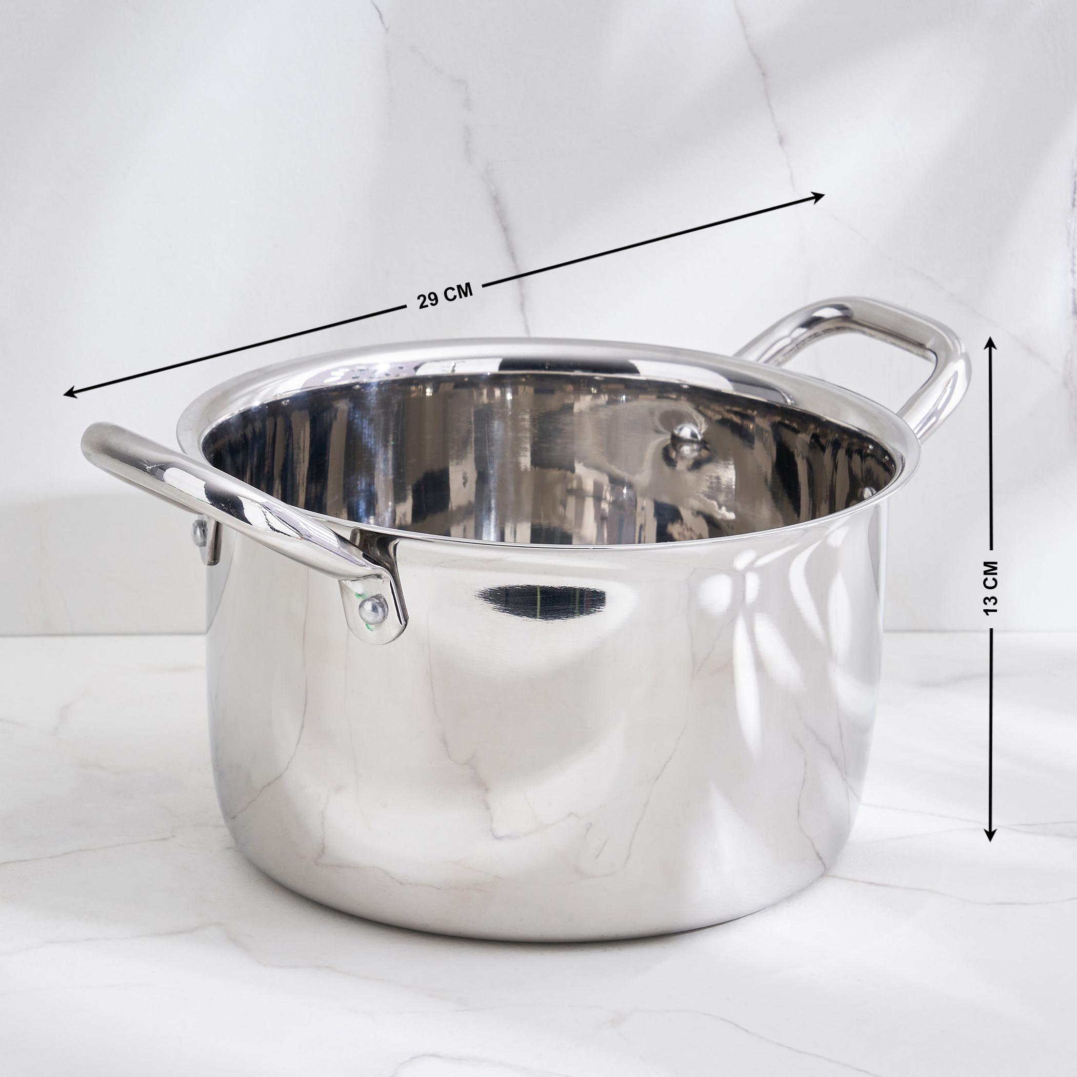 Adalyn Grit Stainless Steel Induction Compatible Casserole - 3.5L in Silver