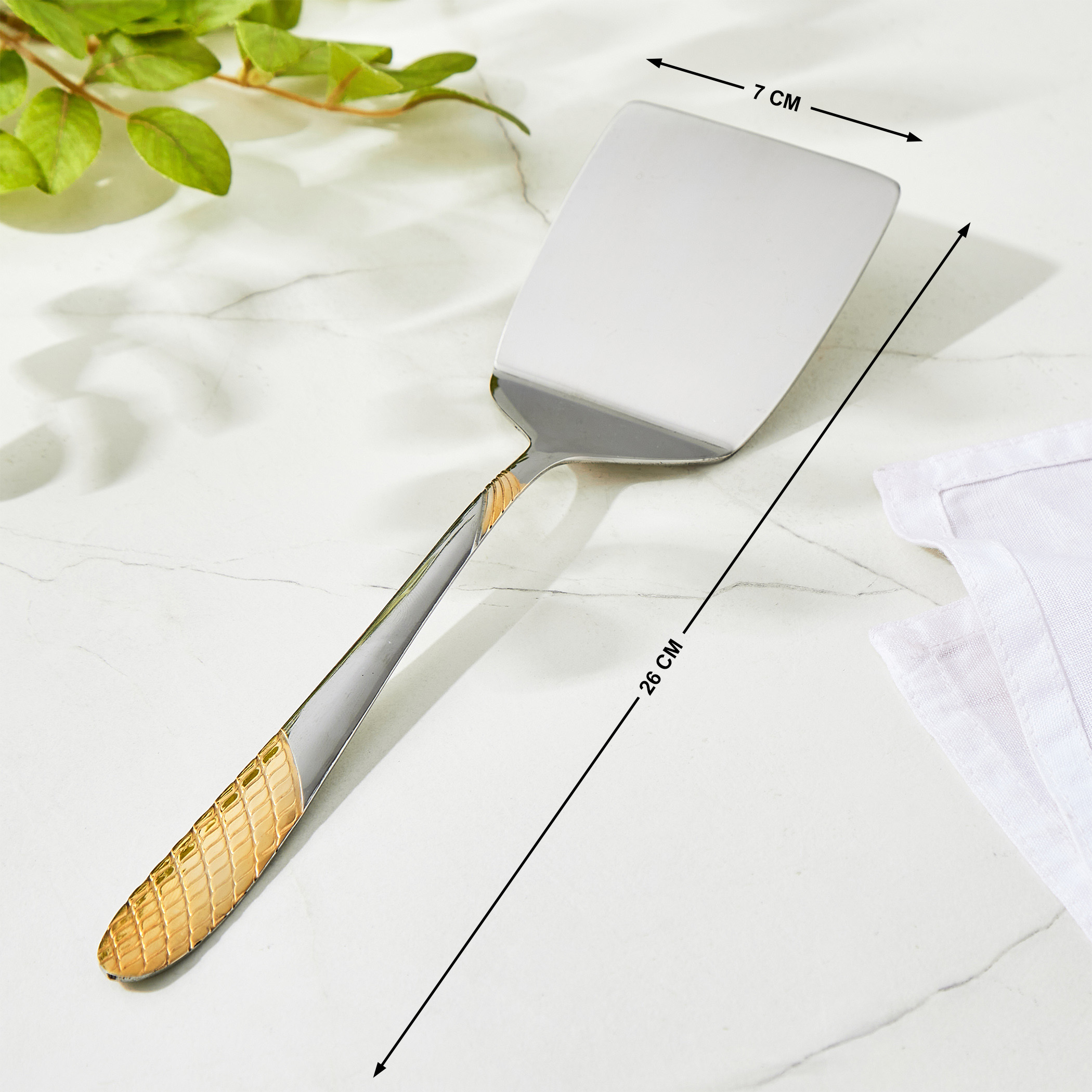 Glister Amara Stainless Steel Turner in Silver