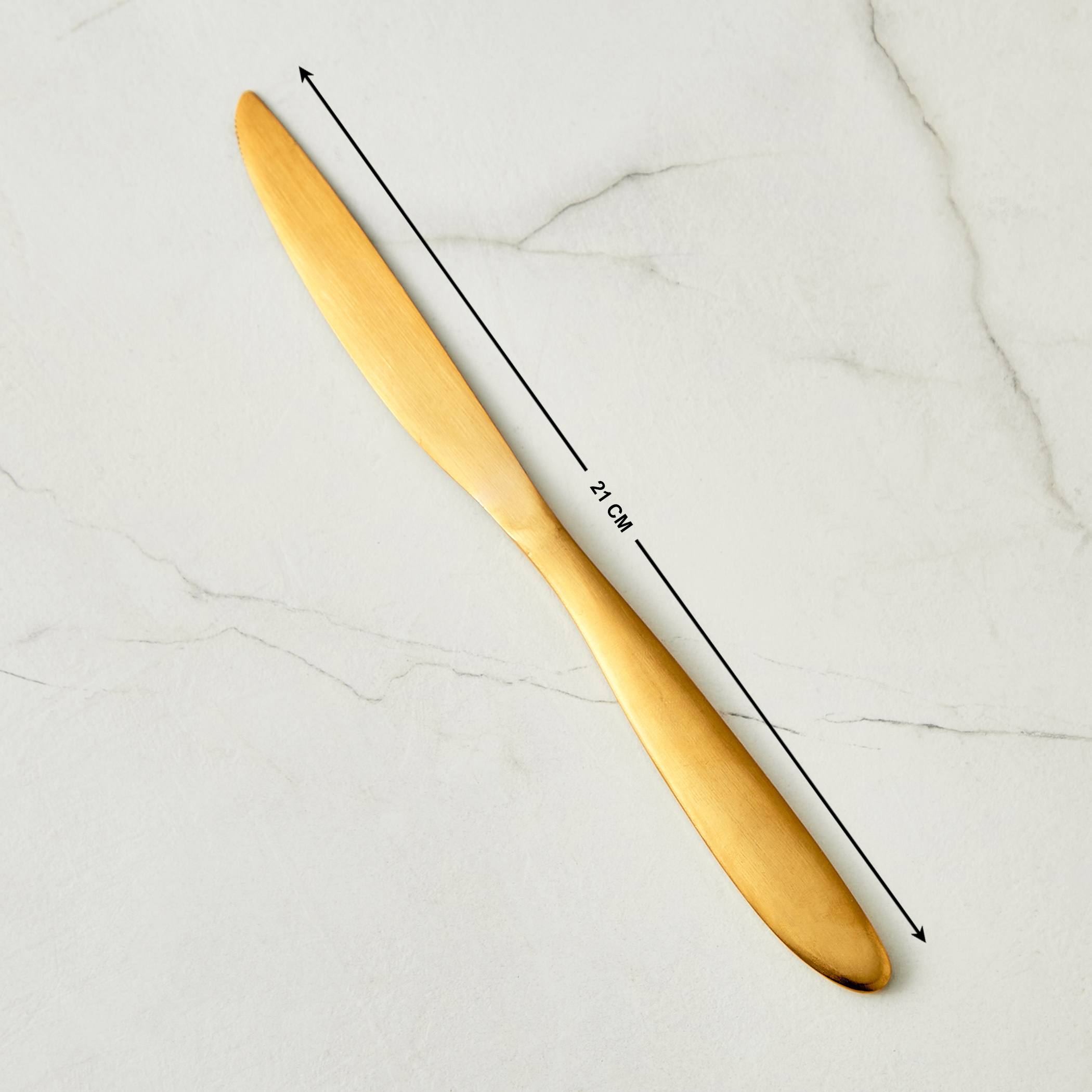 Glister Arely Set of 2 Stainless Steel Dessert Knives in Gold