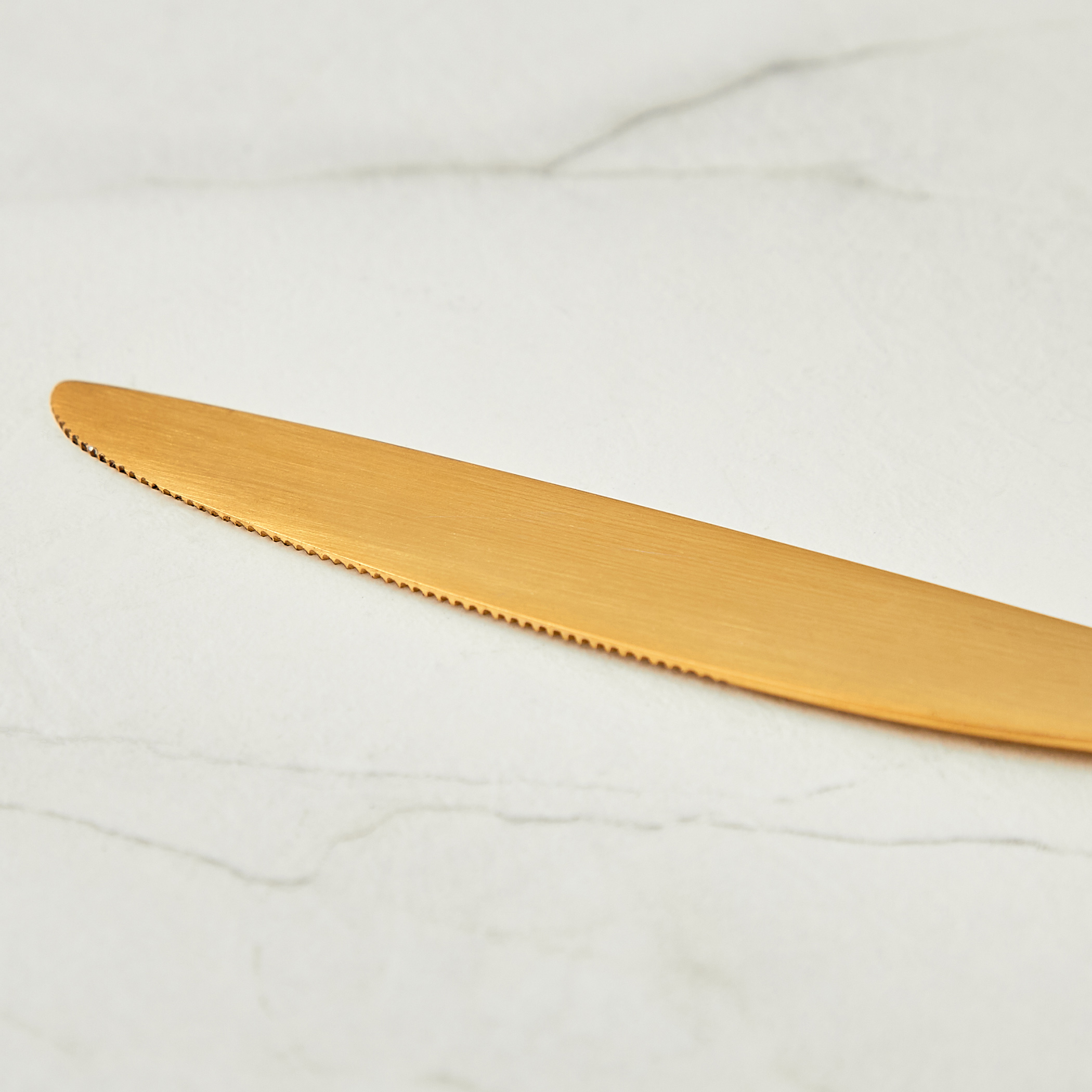 Glister Arely Set of 2 Stainless Steel Dessert Knives in Gold