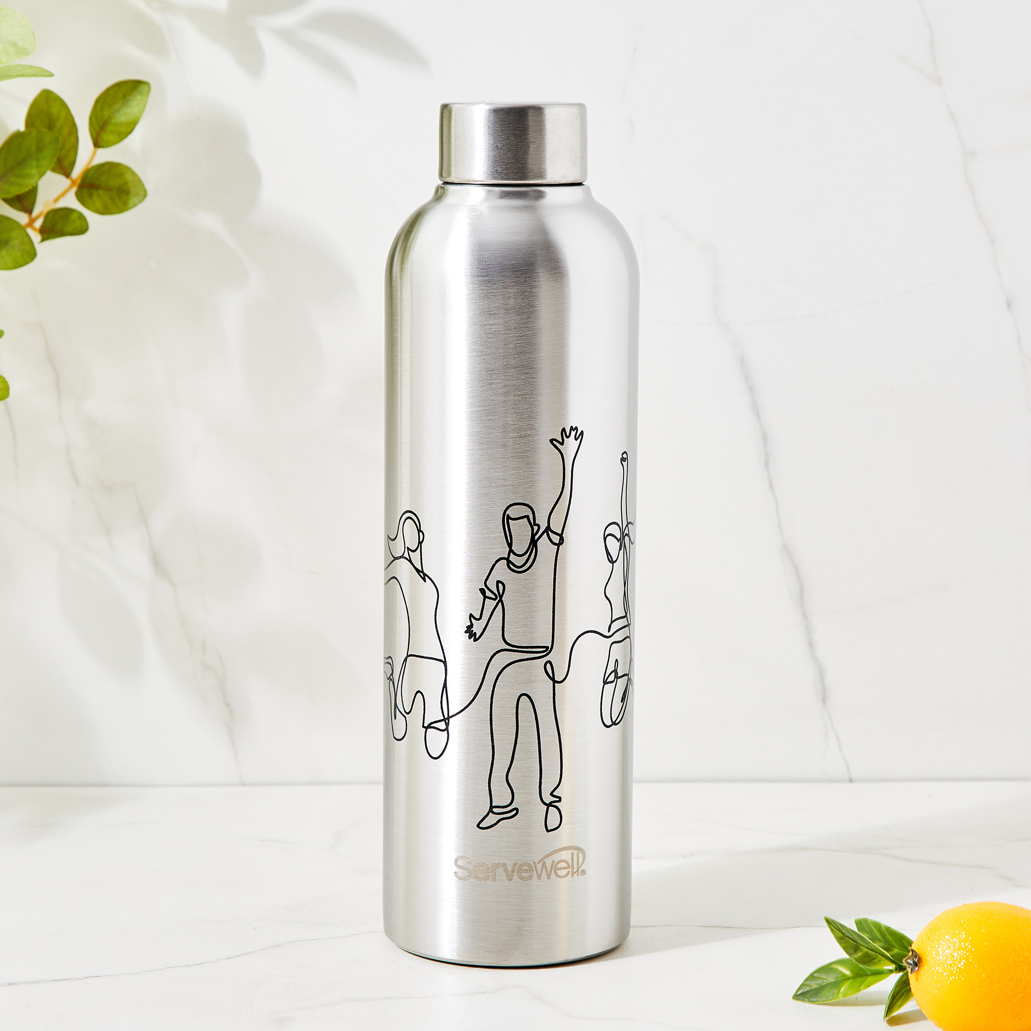 Infinity Osaka Set of 2 Stainless Steel Water Bottles - 900ml in Silver