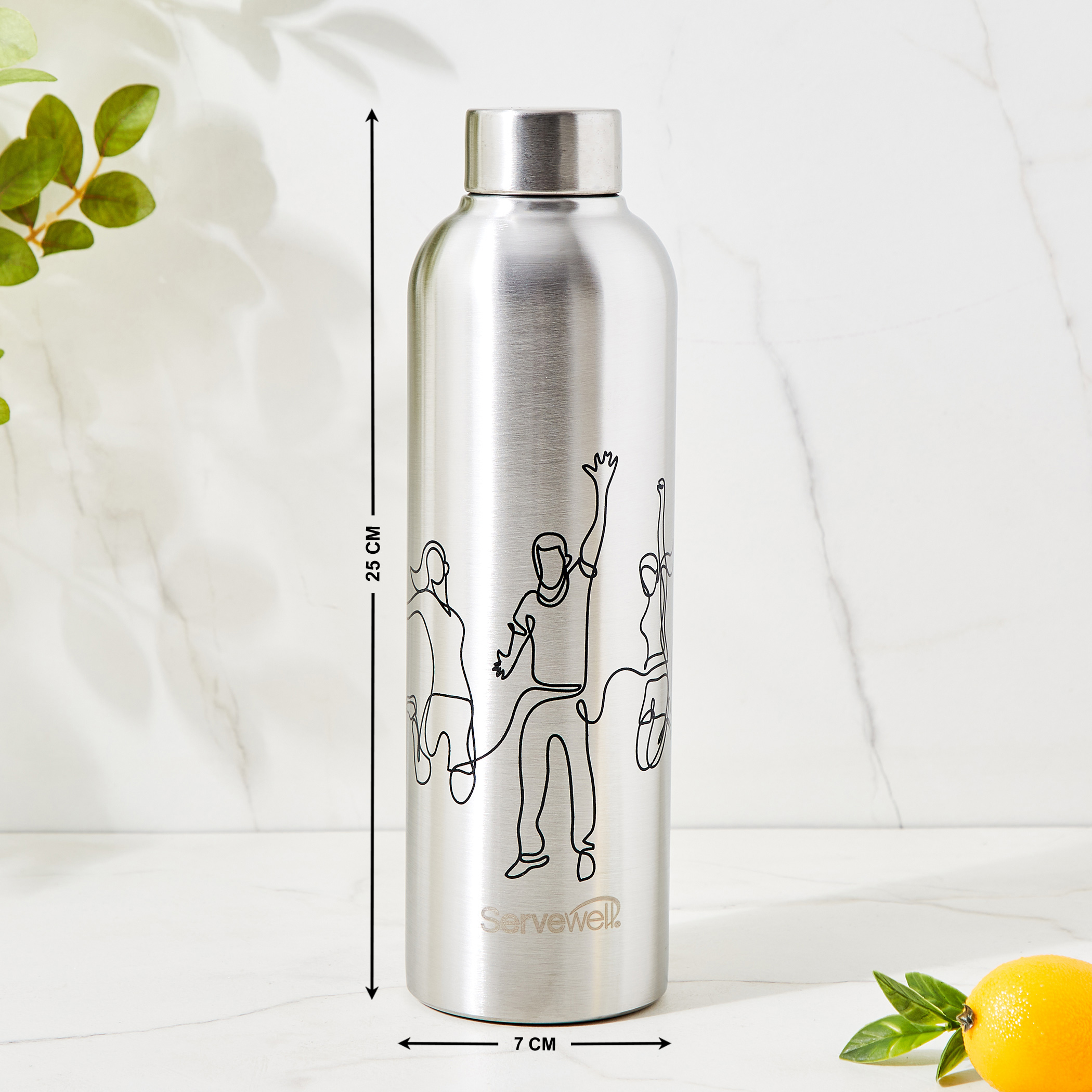 Infinity Osaka Set of 2 Stainless Steel Water Bottles - 900ml in Silver