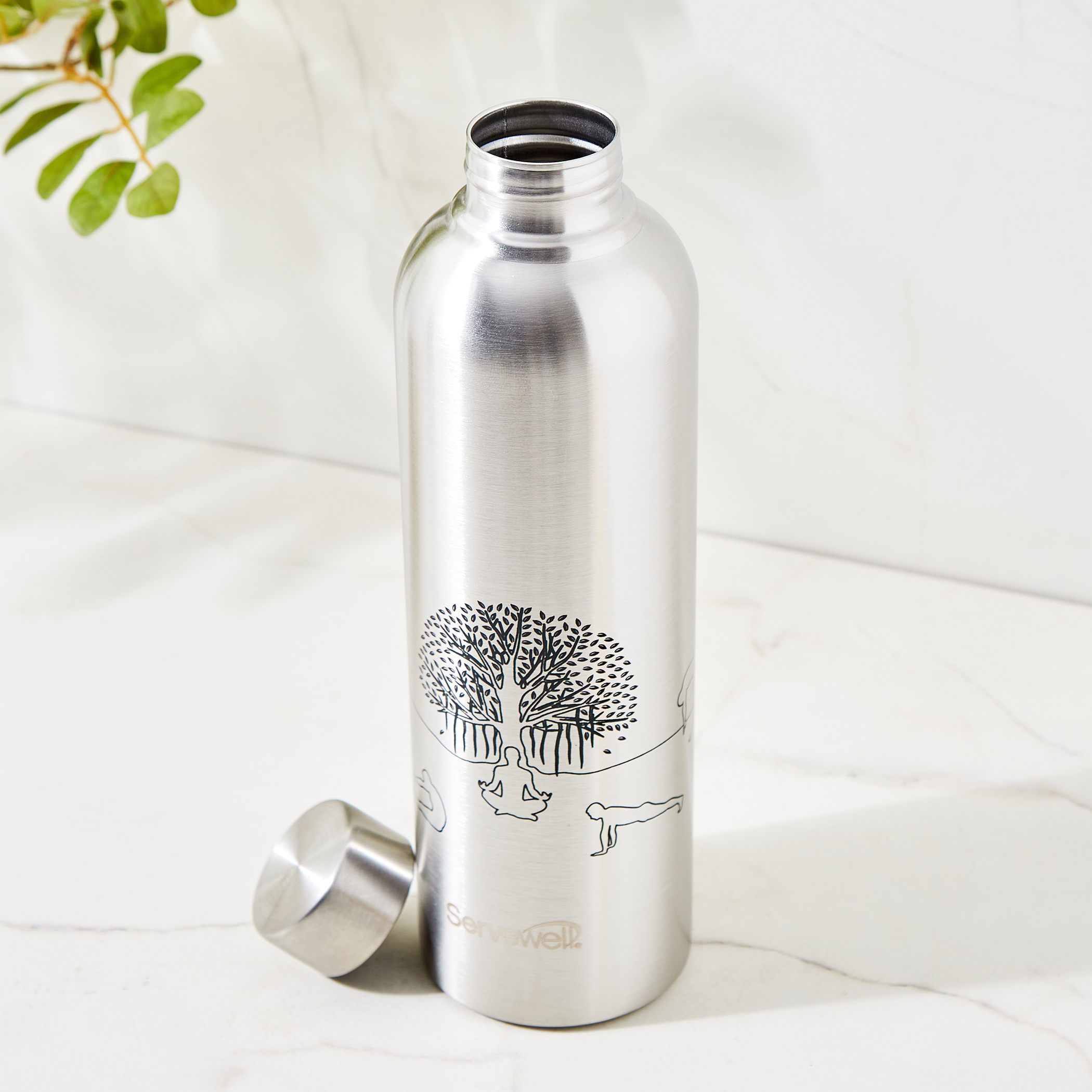 Infinity Osaka Set of 2 Stainless Steel Water Bottles - 900ml in Silver
