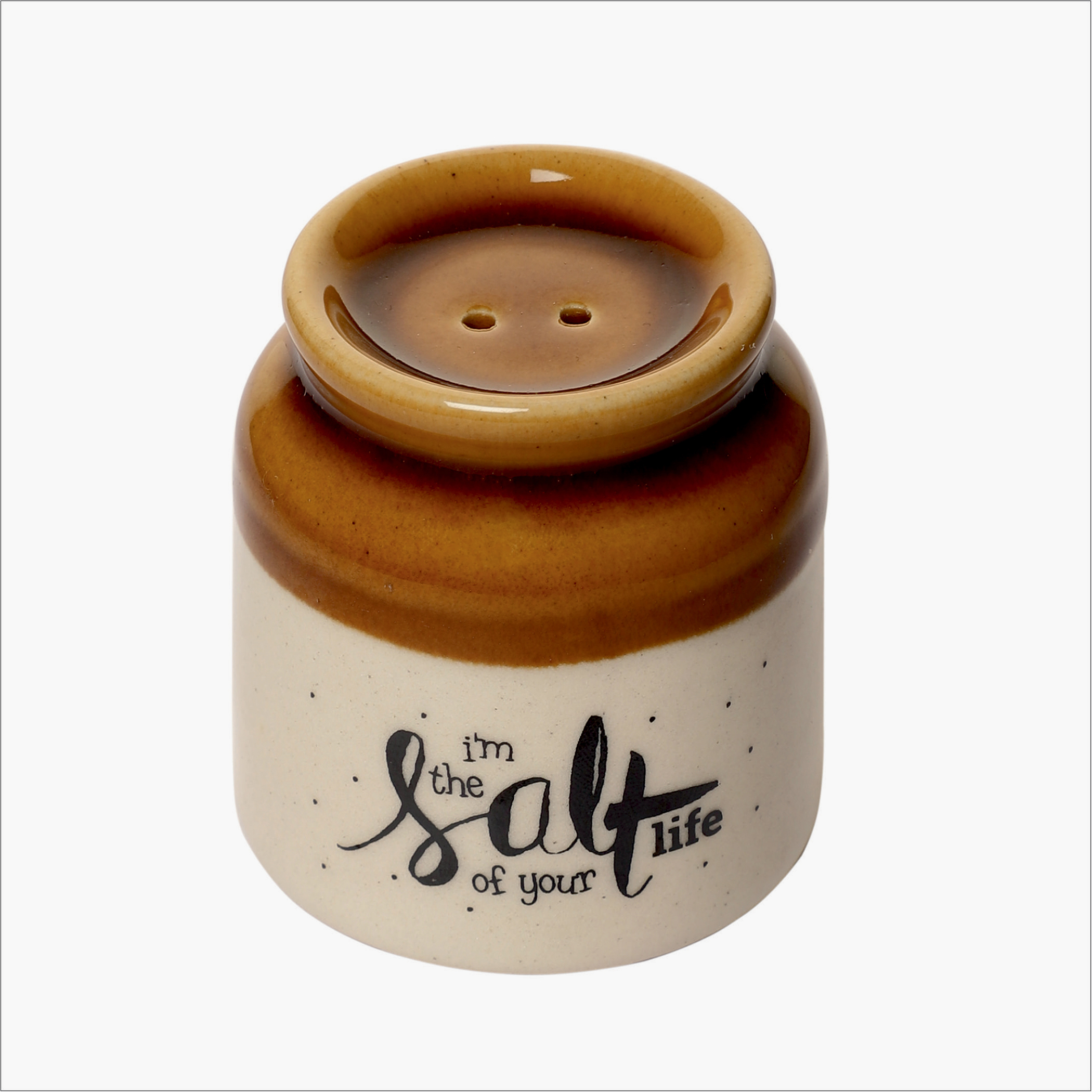 EK DO DHAI Set of 2 Ceramic Salt & Pepper Shakers - 50g in Beige