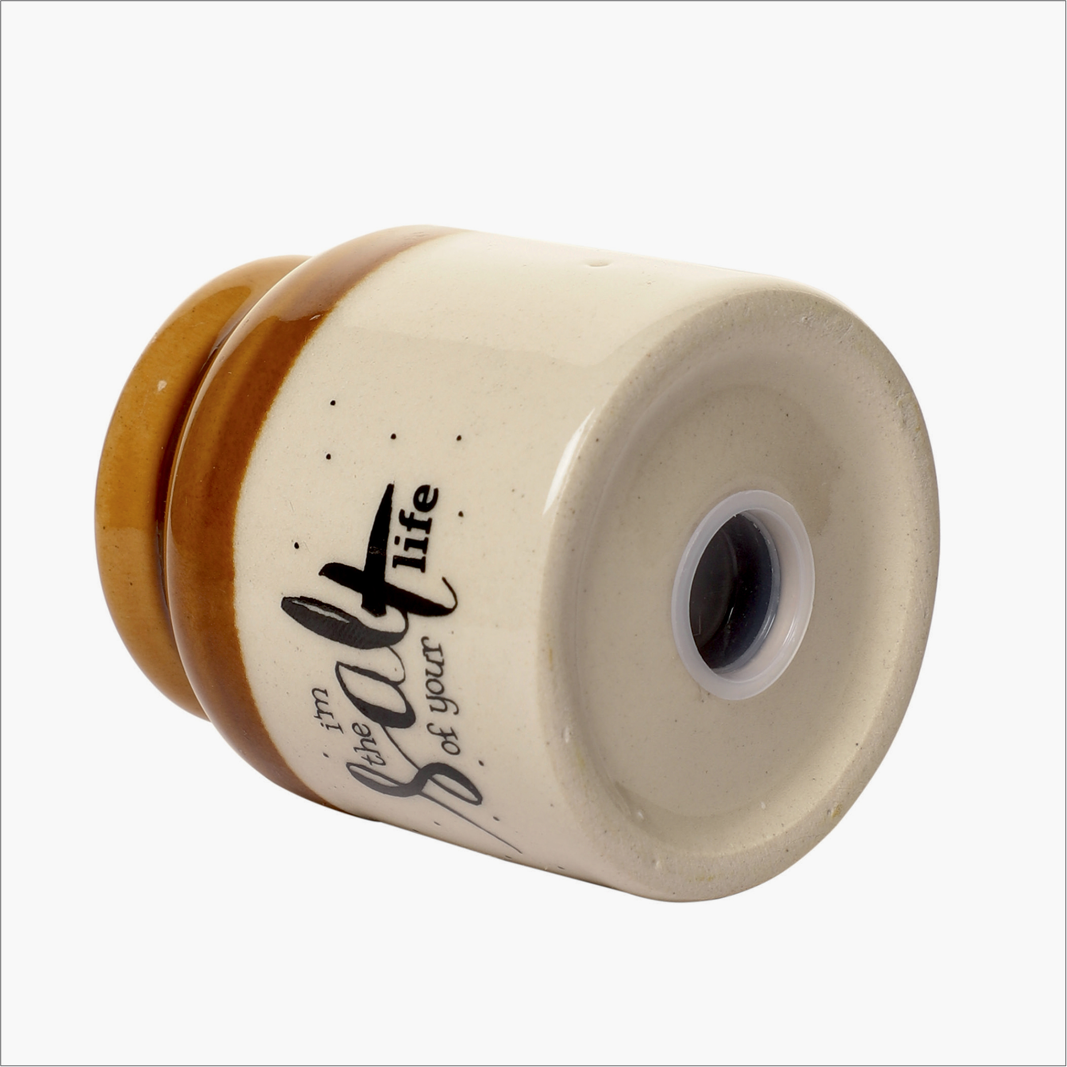 EK DO DHAI Set of 2 Ceramic Salt & Pepper Shakers - 50g in Beige