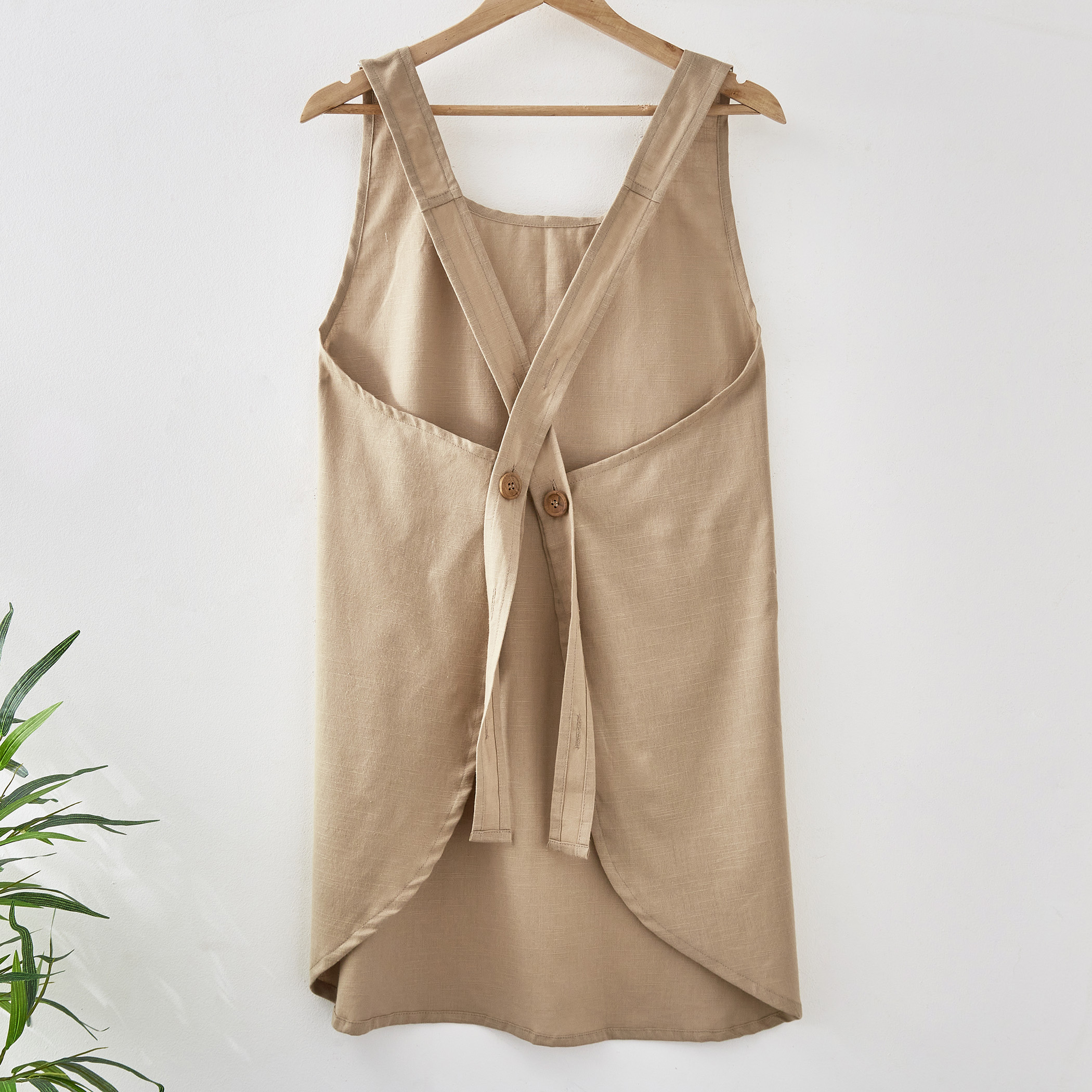 Maison Cotton Kitchen Apron in Beige