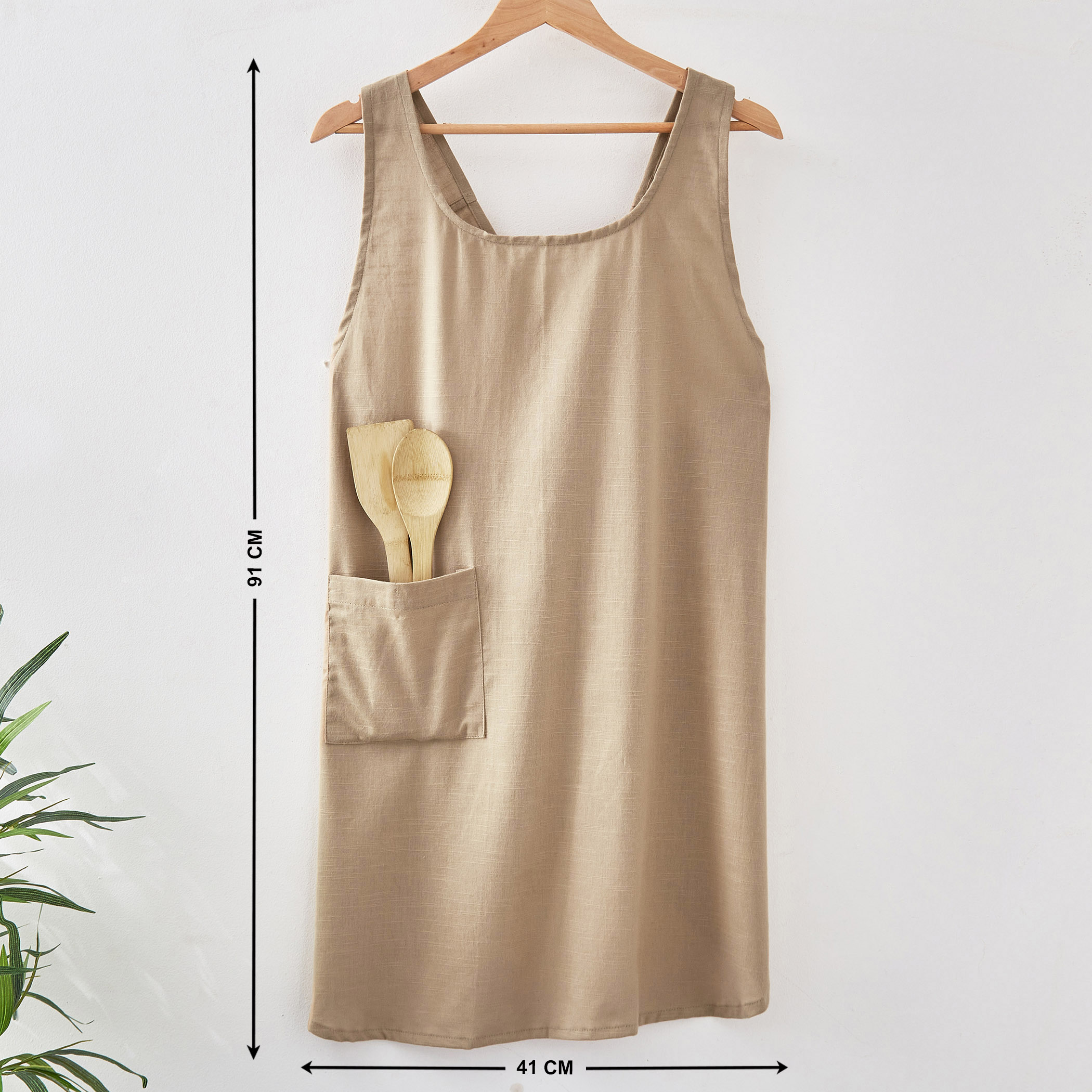 Maison Cotton Kitchen Apron in Beige