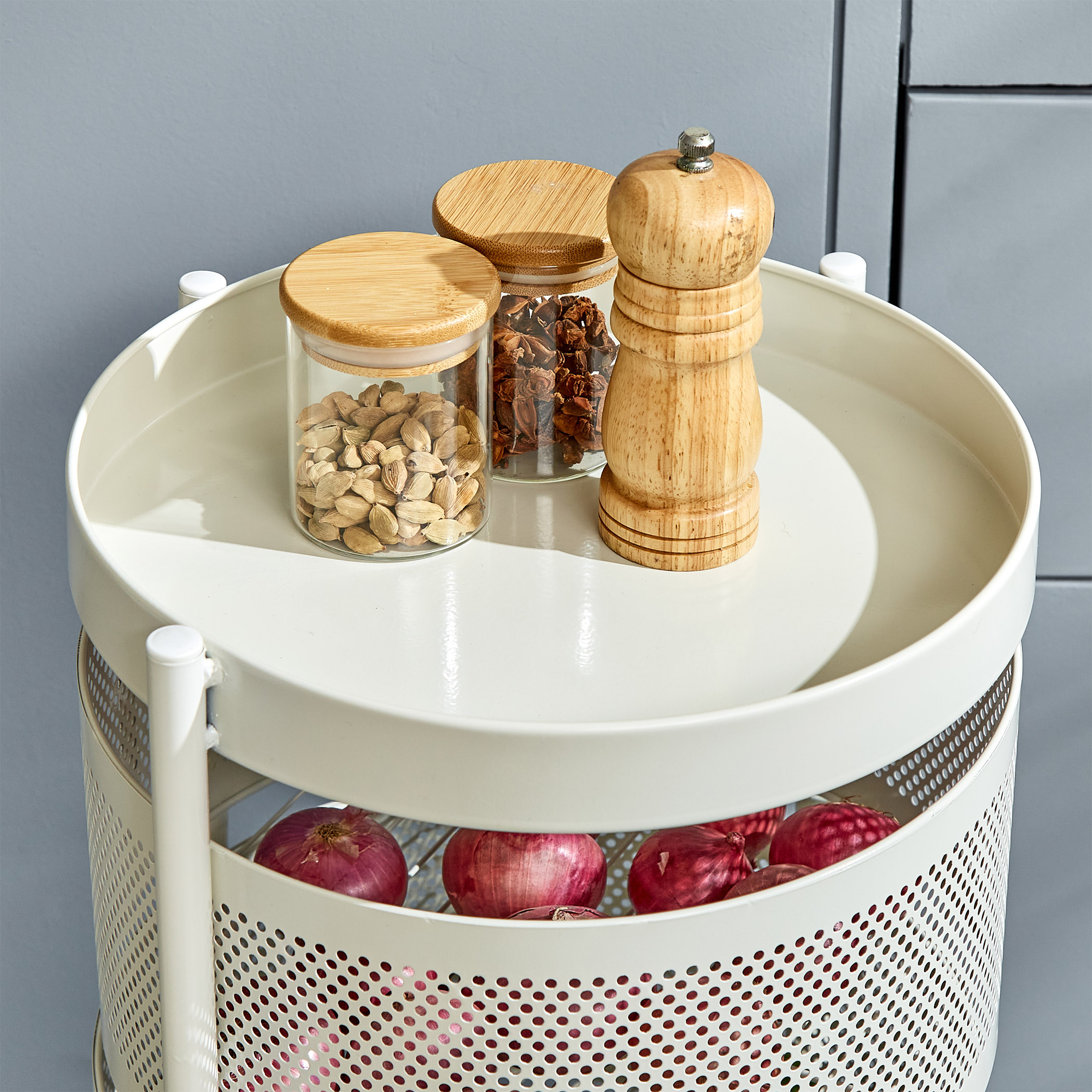 Corsica Tranzit 3-Tier Trolley - White in Offwhite