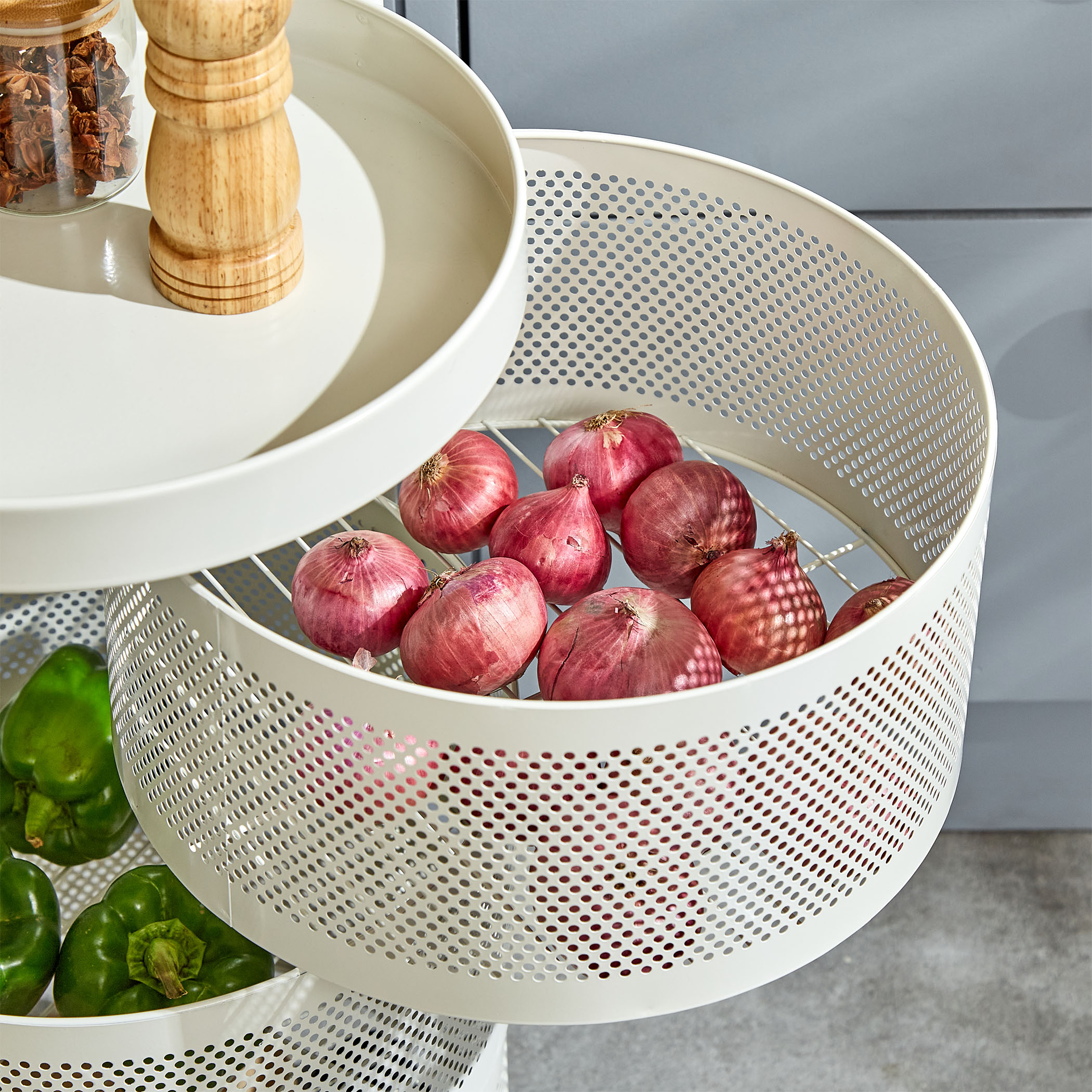 Corsica Tranzit 3-Tier Trolley - White in Offwhite