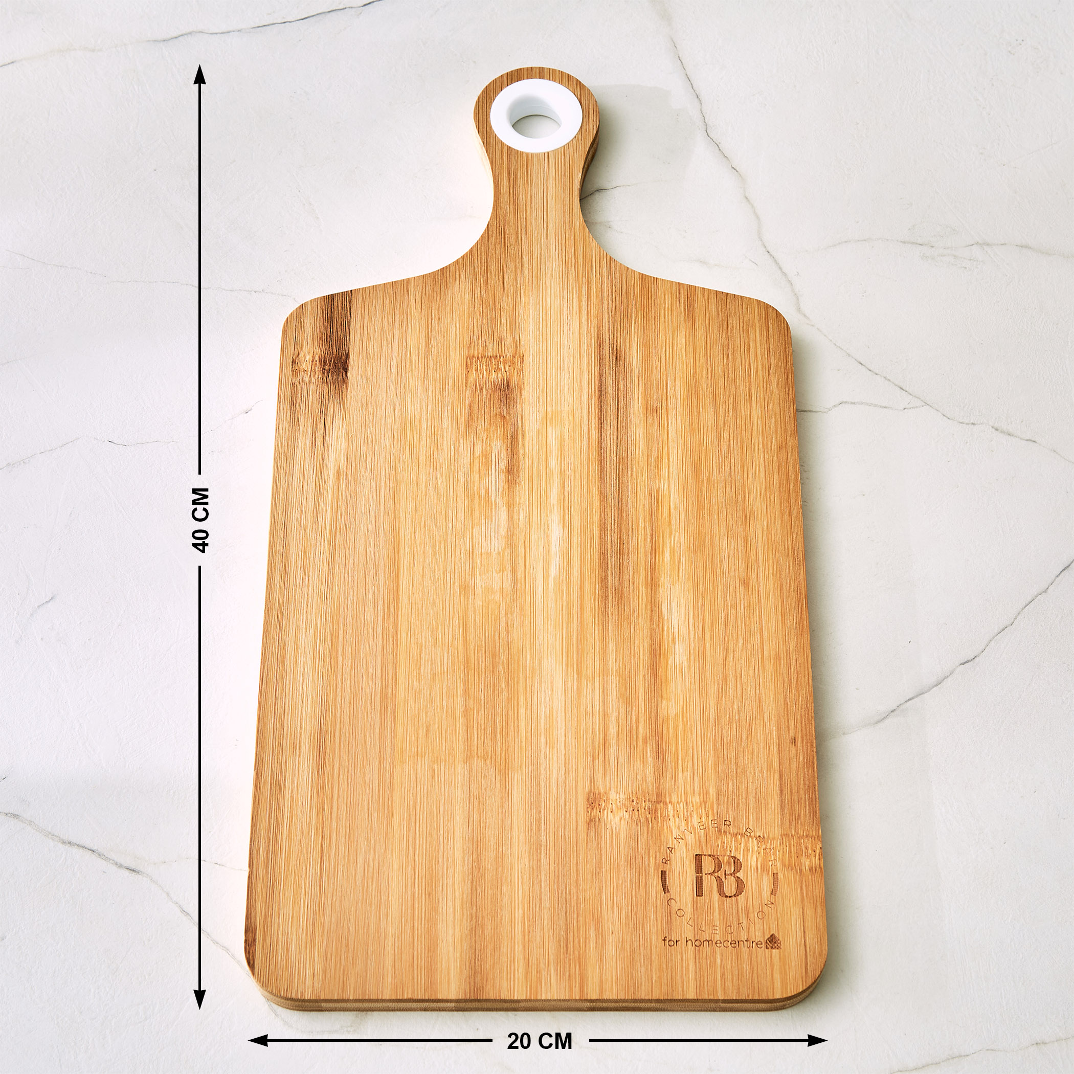 Chef Cubis Edulis Bamboo Chopping Board with Handle in Brown
