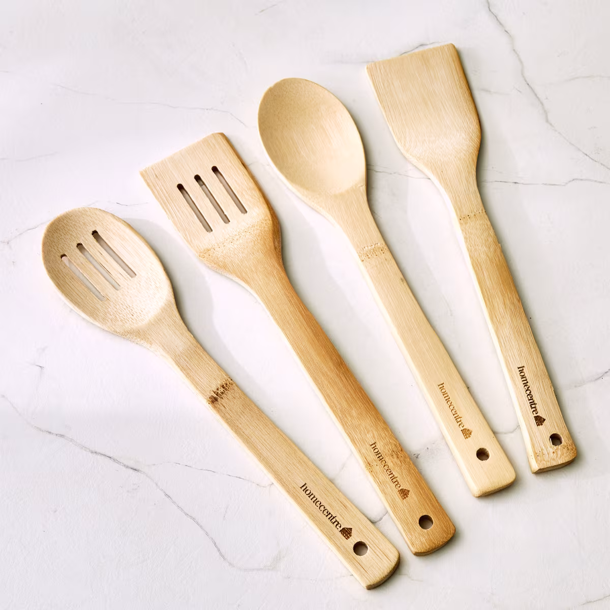 Chef Cubis Edulis 5Pc Bamboo Cutlery Set with Holder in Brown