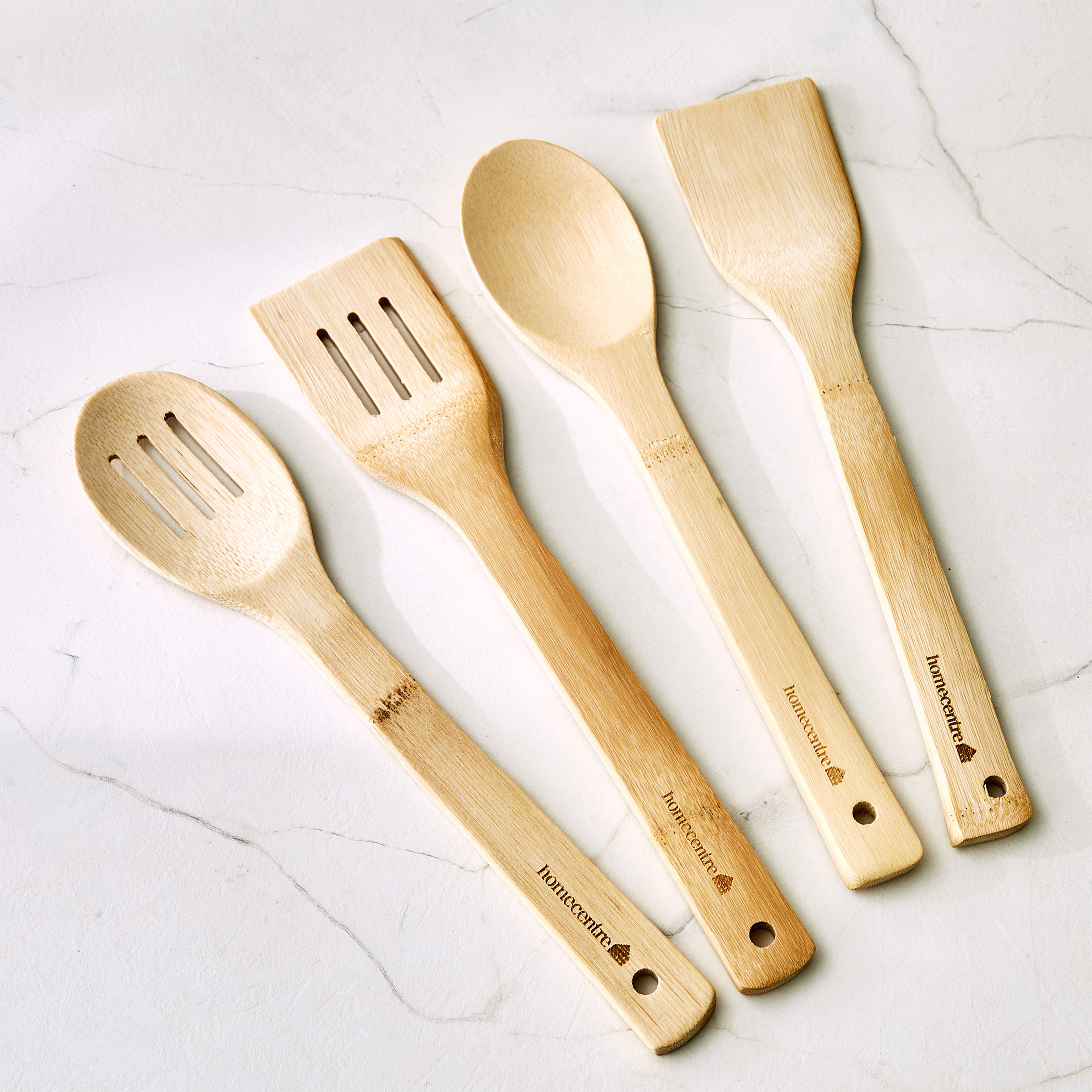 Chef Cubis Edulis 5Pc Bamboo Cutlery Set with Holder in Brown