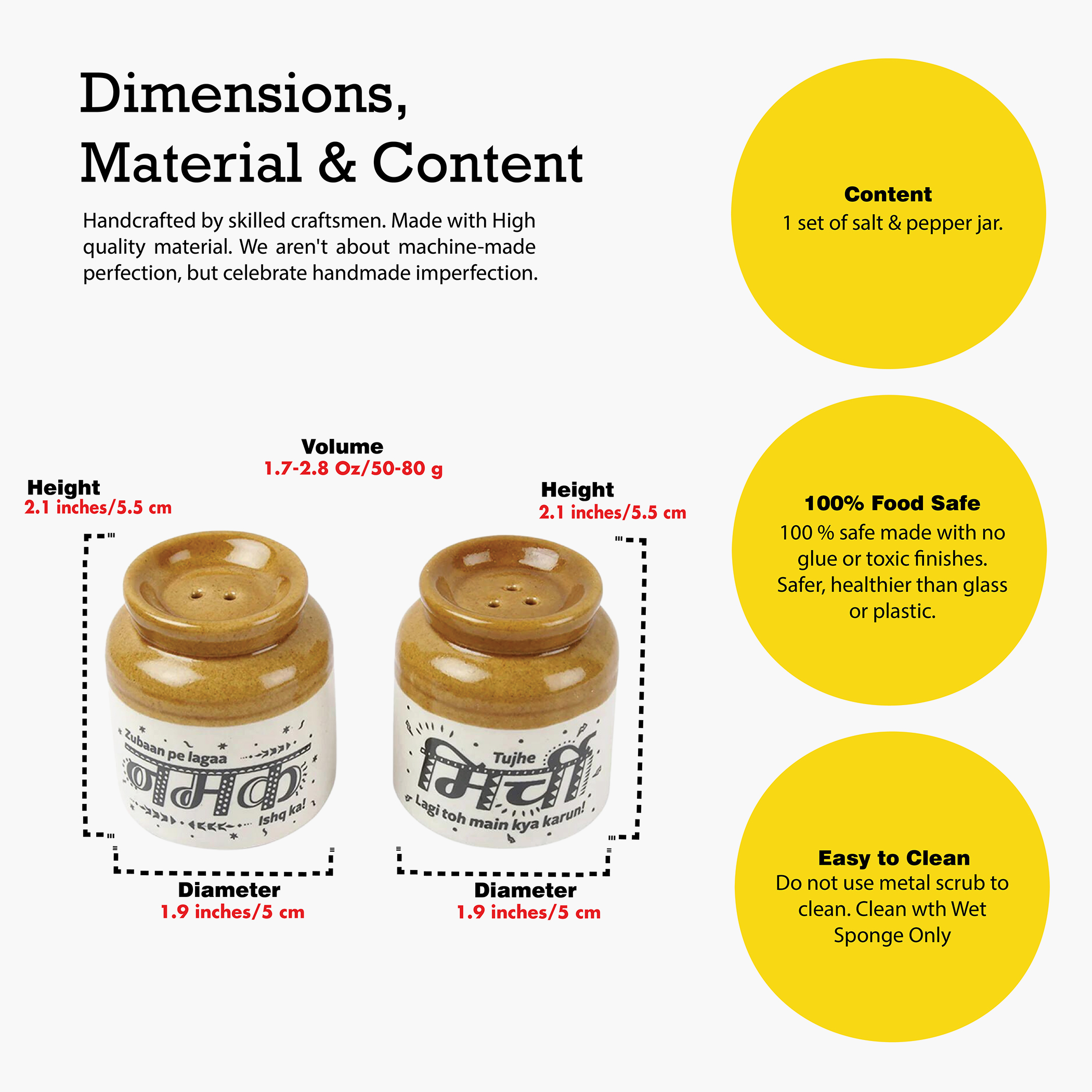 EK DO DHAI 4Pcs Ceramic Barni Jars in Beige