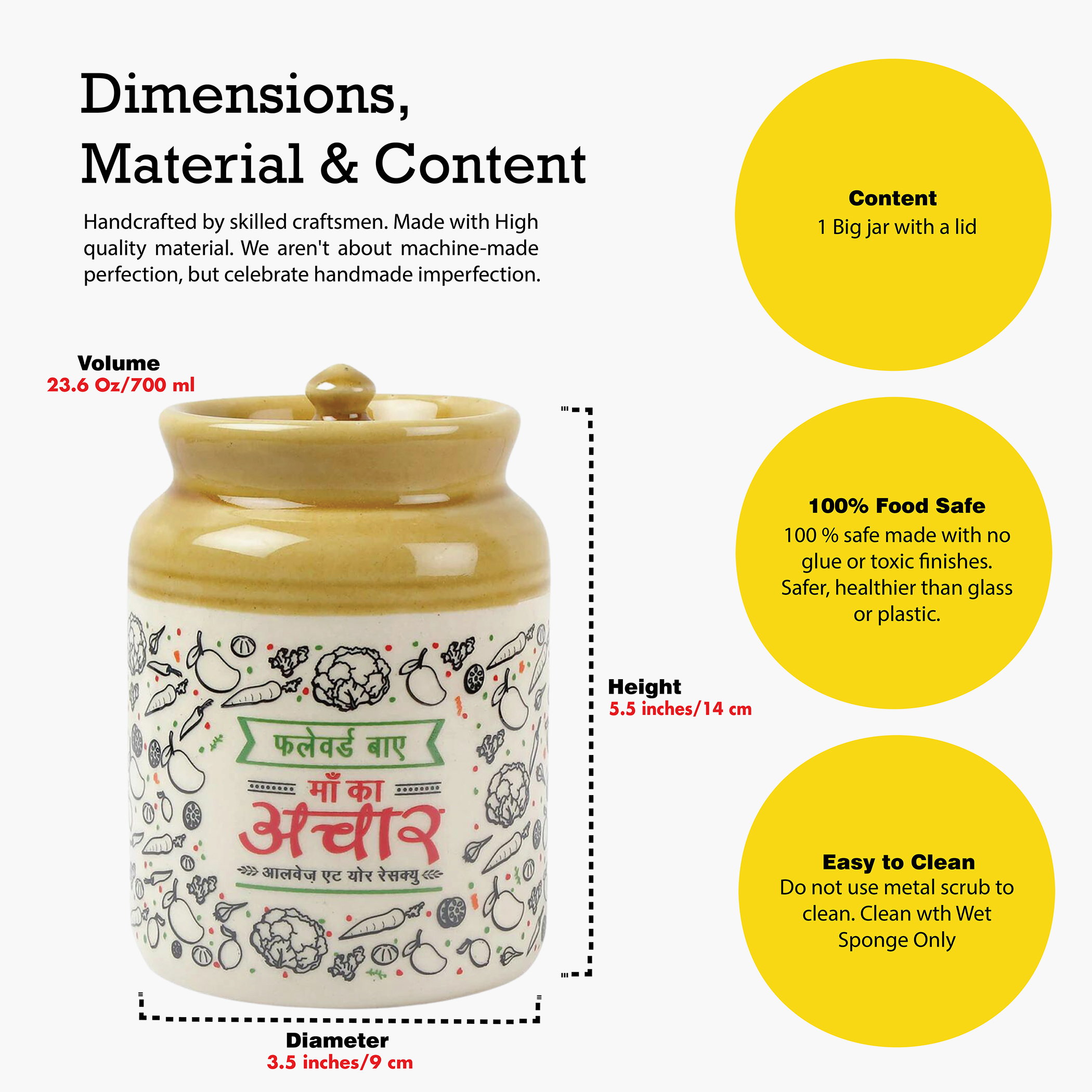 EK DO DHAI 4Pcs Ceramic Barni Jars in Beige