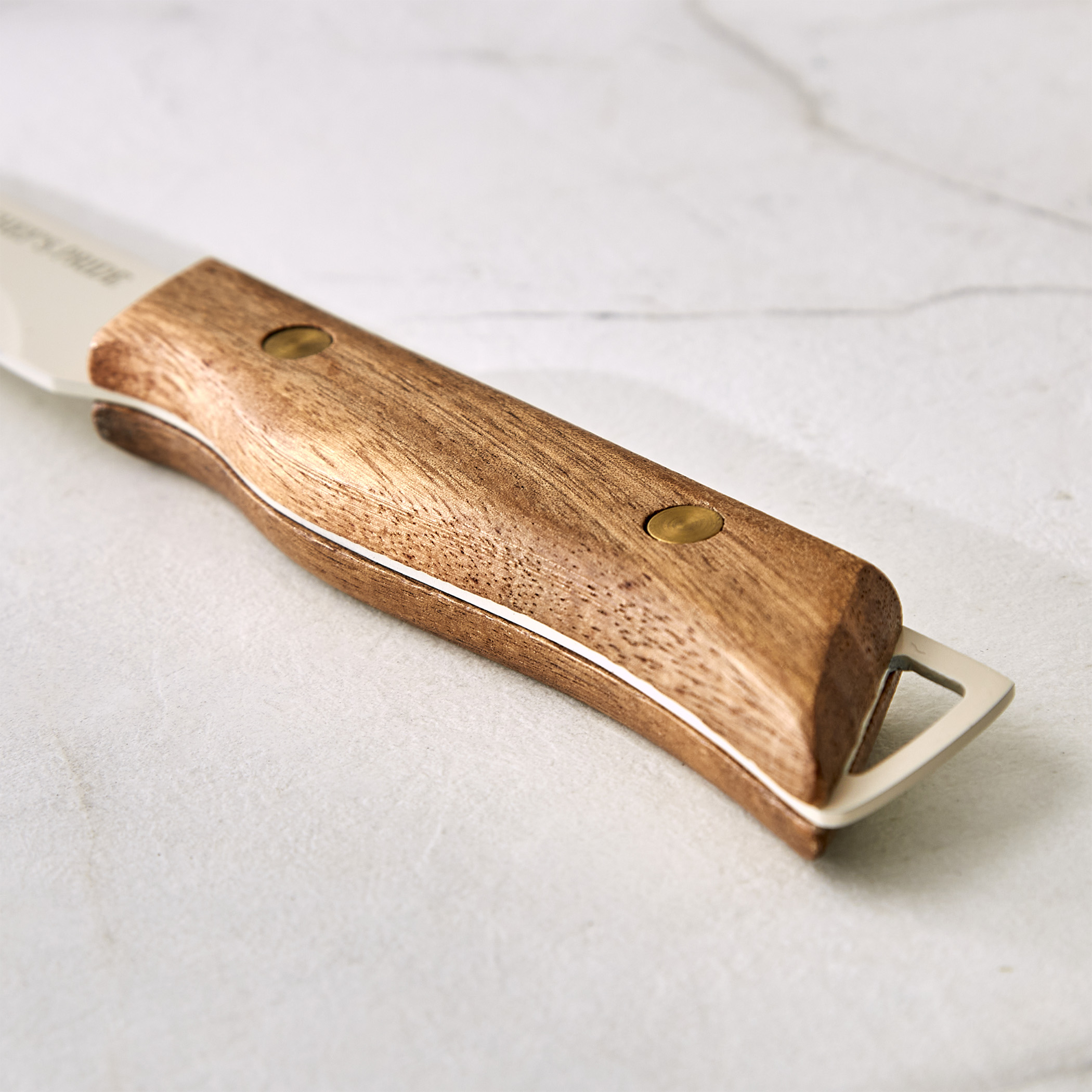 Chefs Pride Hampton Stainless Steel Paring Knife with Acacia Wood Handle in Brown