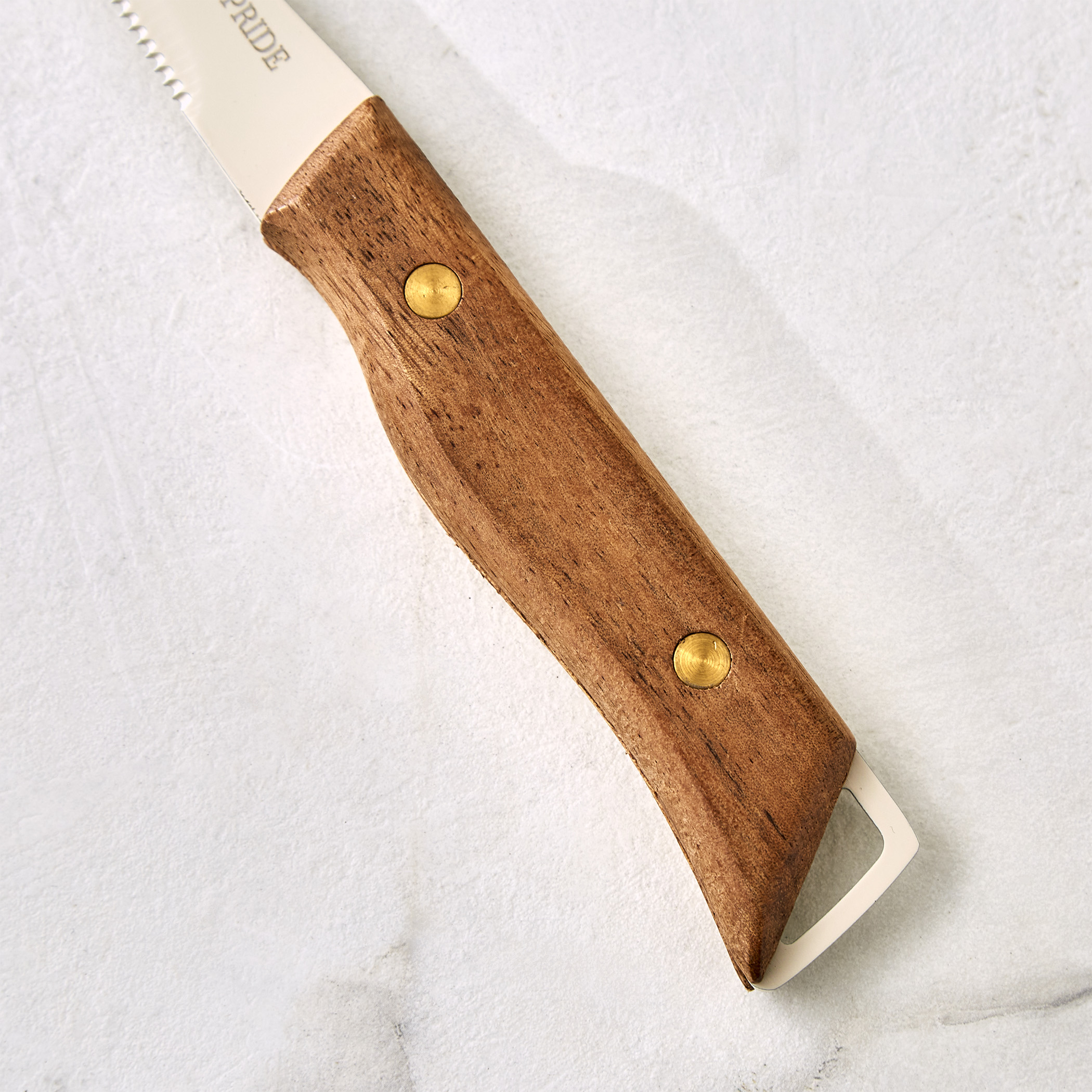 Chefs Pride Hampton Stainless Steel Knife with Acacia Wood Handle in Brown