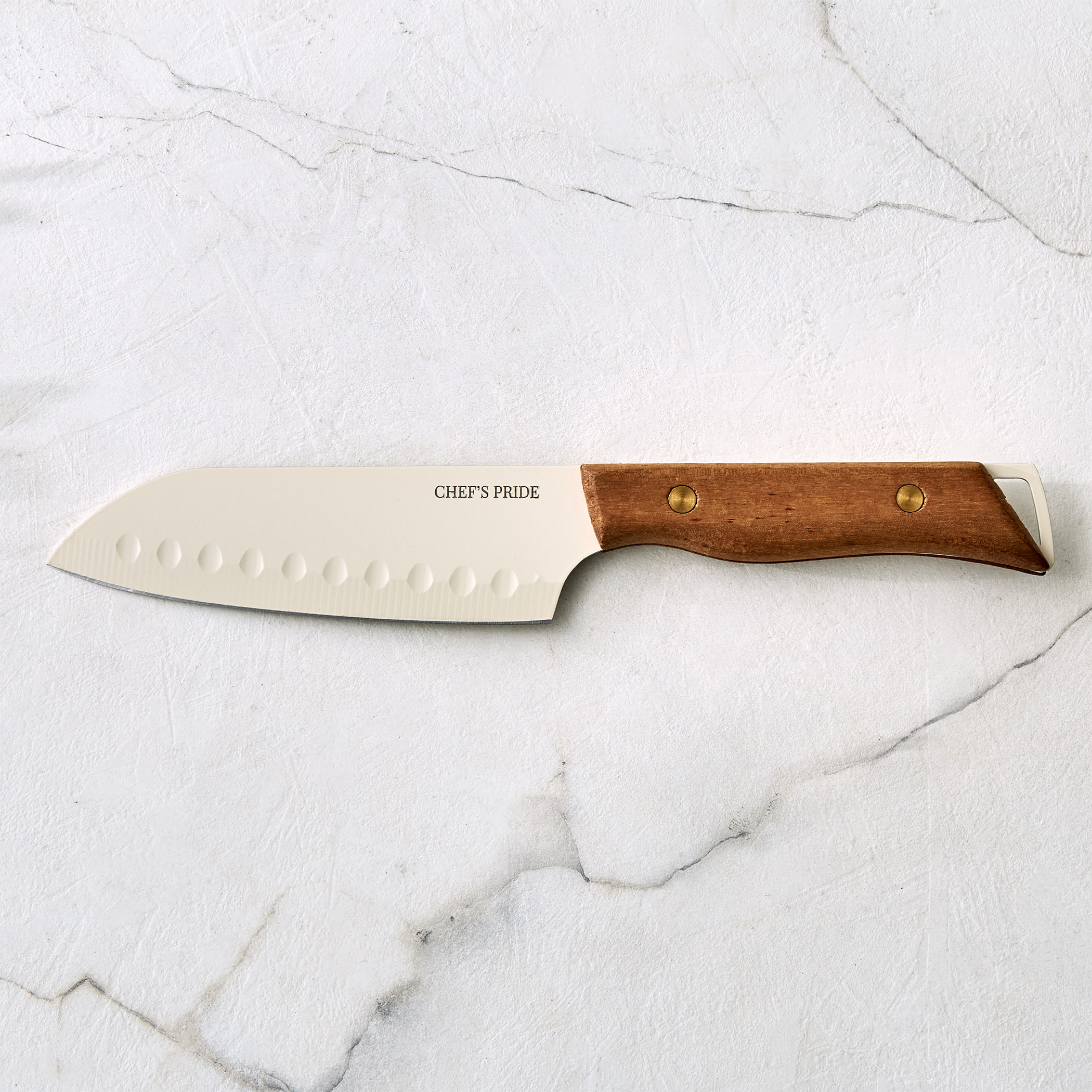 Chefs Pride Hampton Stainless Steel Santoku Knife in Brown