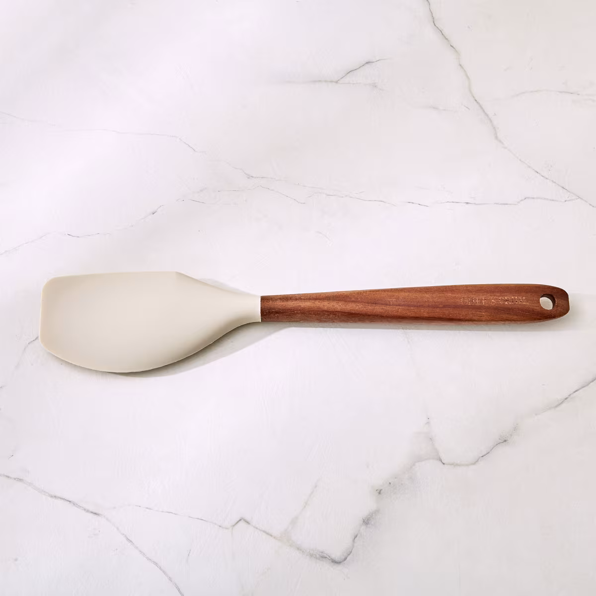 Chefs Pride Zeta Silicone Spatula with Acacia Wood Handle in Cream