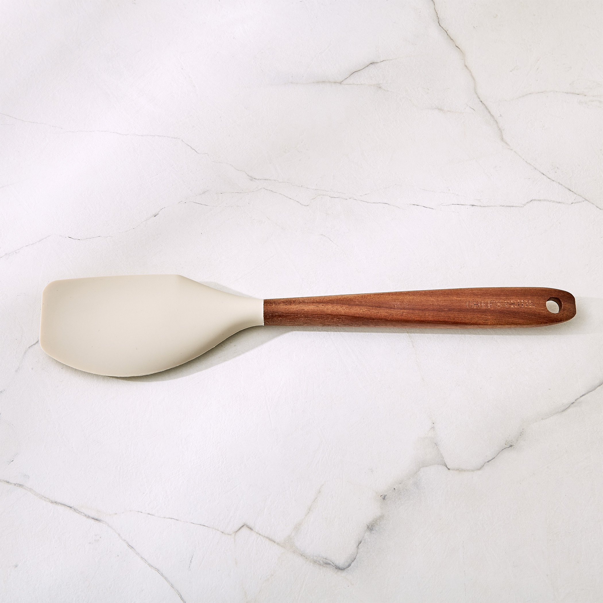 Chefs Pride Zeta Silicone Spatula with Acacia Wood Handle in Cream