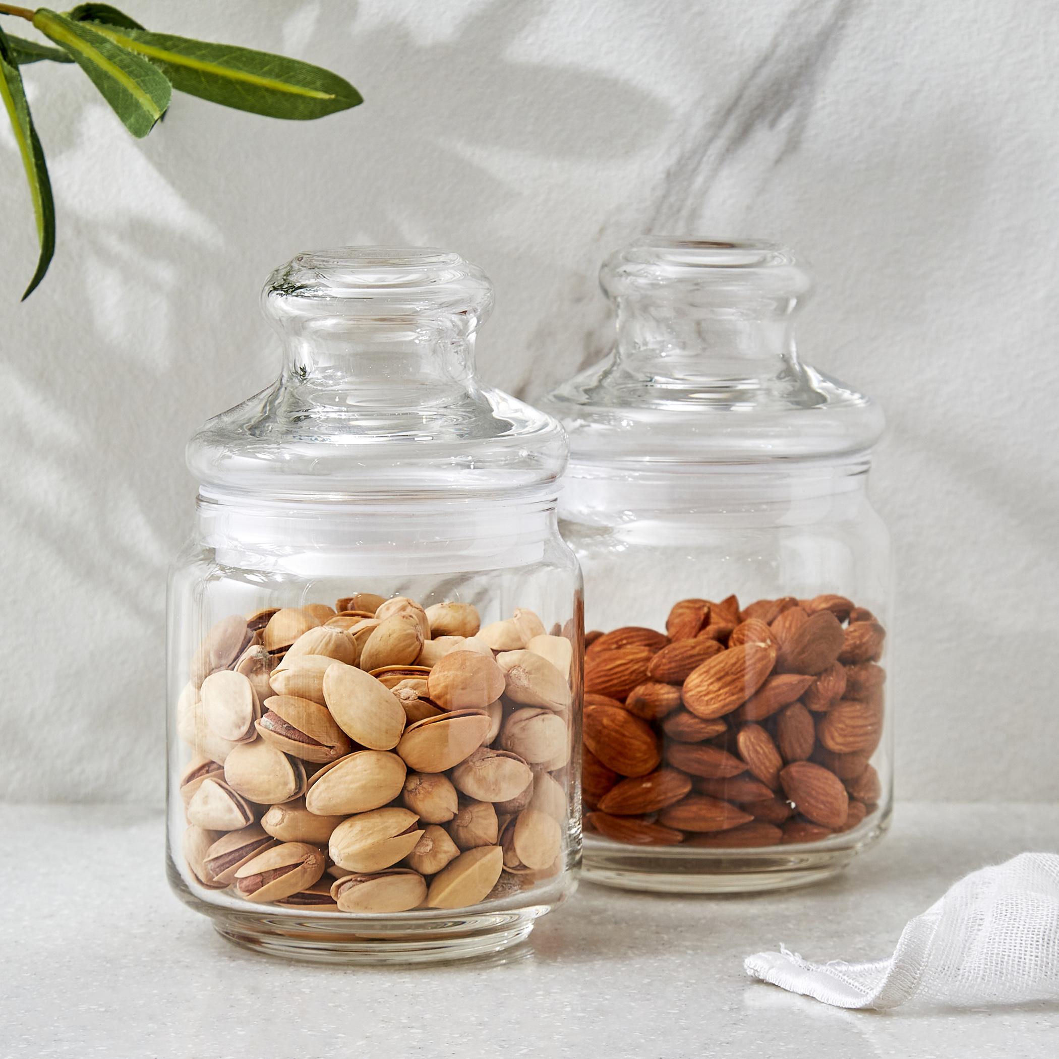 OCEAN Set of 2 Glass Pop Jars - 500ml in Transparent