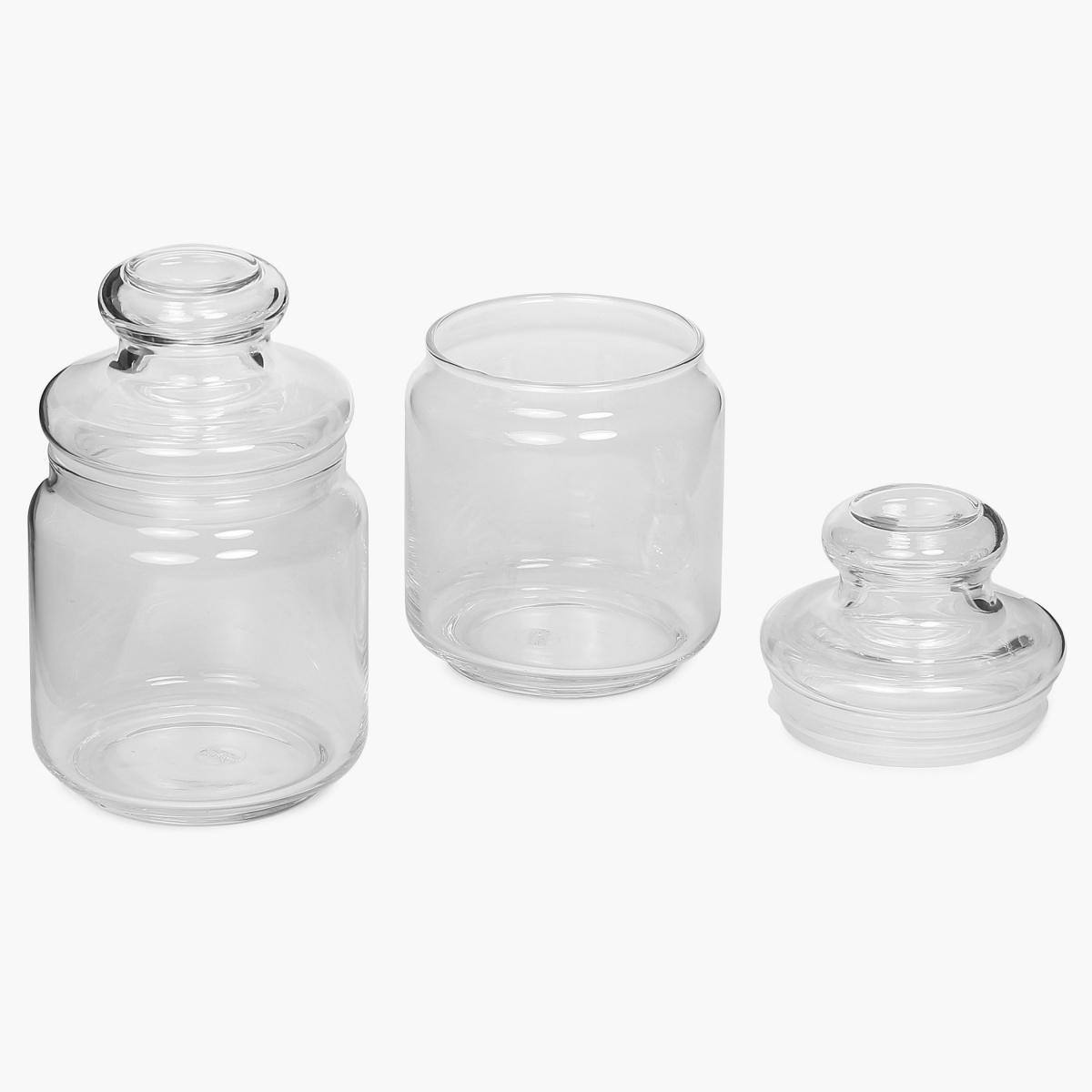 OCEAN Set of 2 Glass Pop Jars - 500ml in Transparent