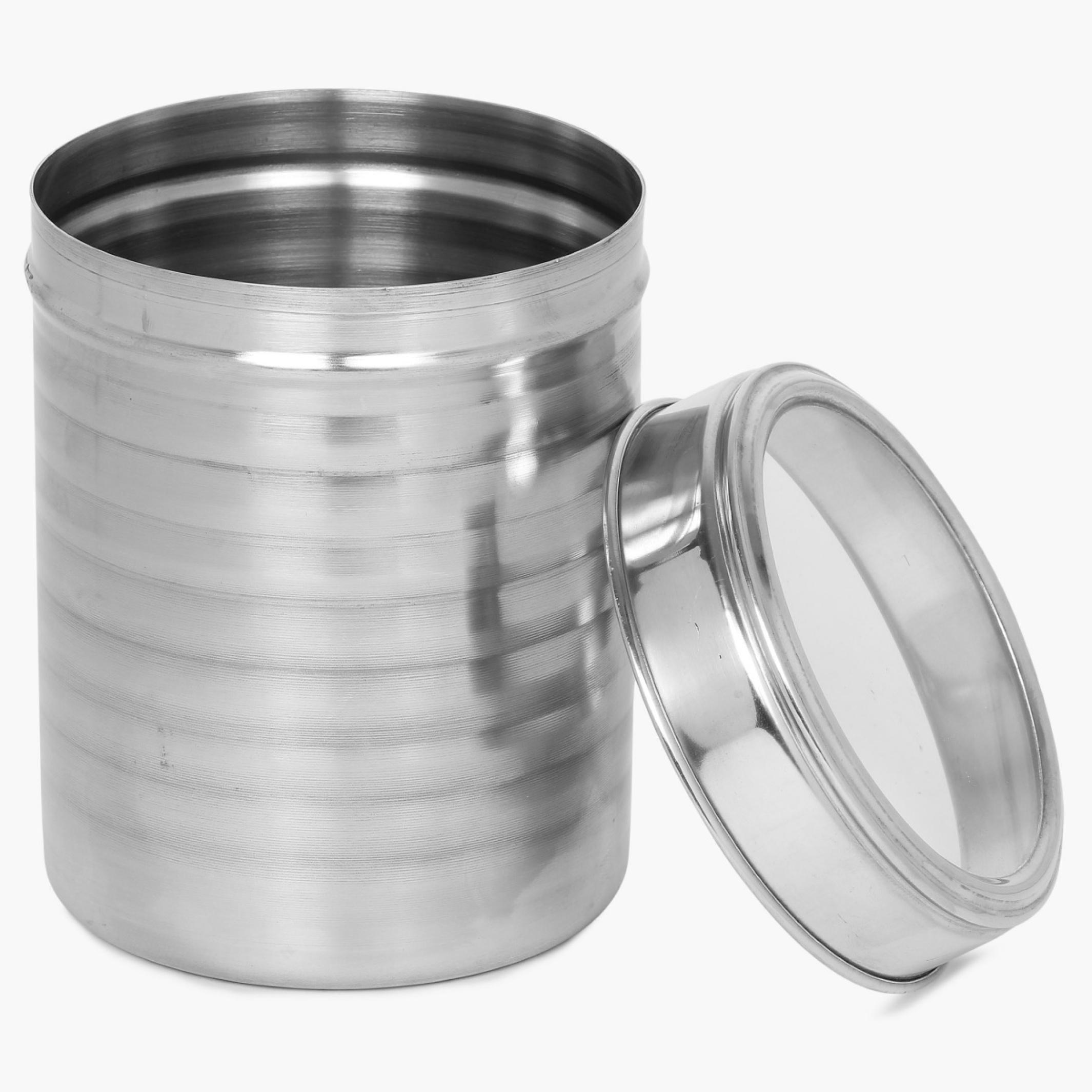 Glovia Stainless Steel Canister in Silver