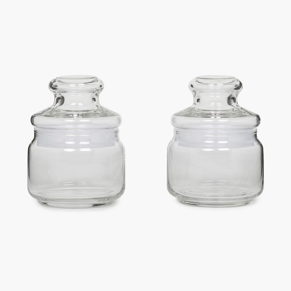 OCEAN Set of 2 Glass Pop Jars - 325ml in Transparent