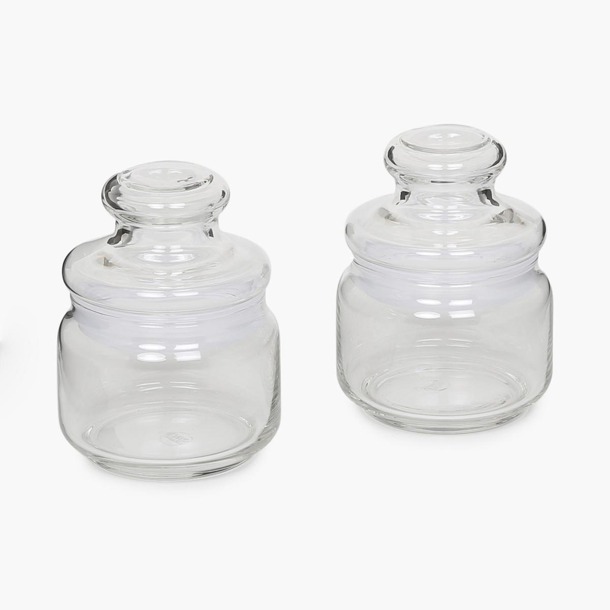 OCEAN Set of 2 Glass Pop Jars - 325ml in Transparent