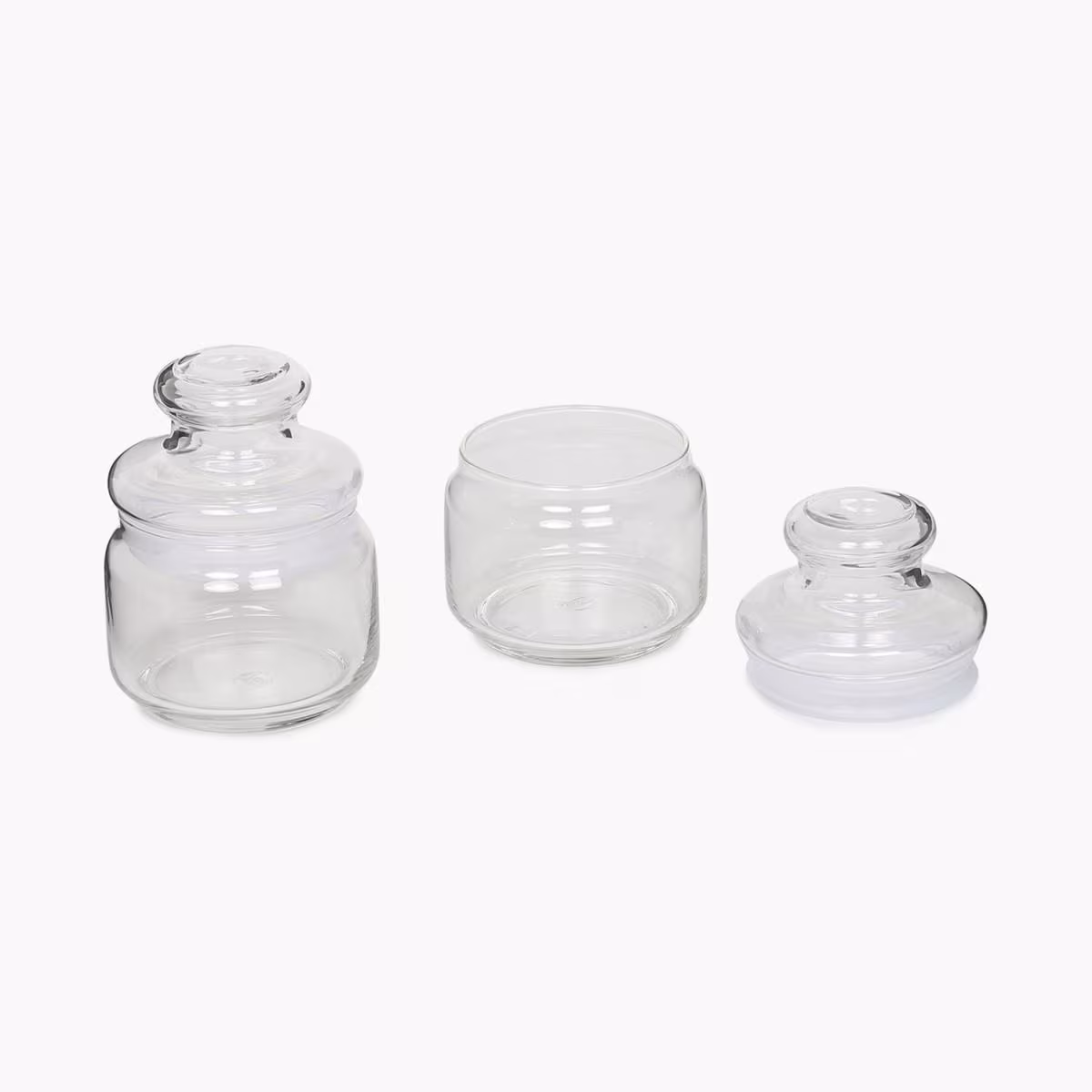 OCEAN Set of 2 Glass Pop Jars - 325ml in Transparent