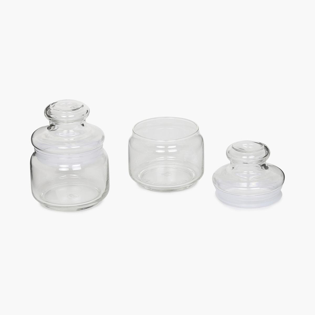 OCEAN Set of 2 Glass Pop Jars - 325ml in Transparent