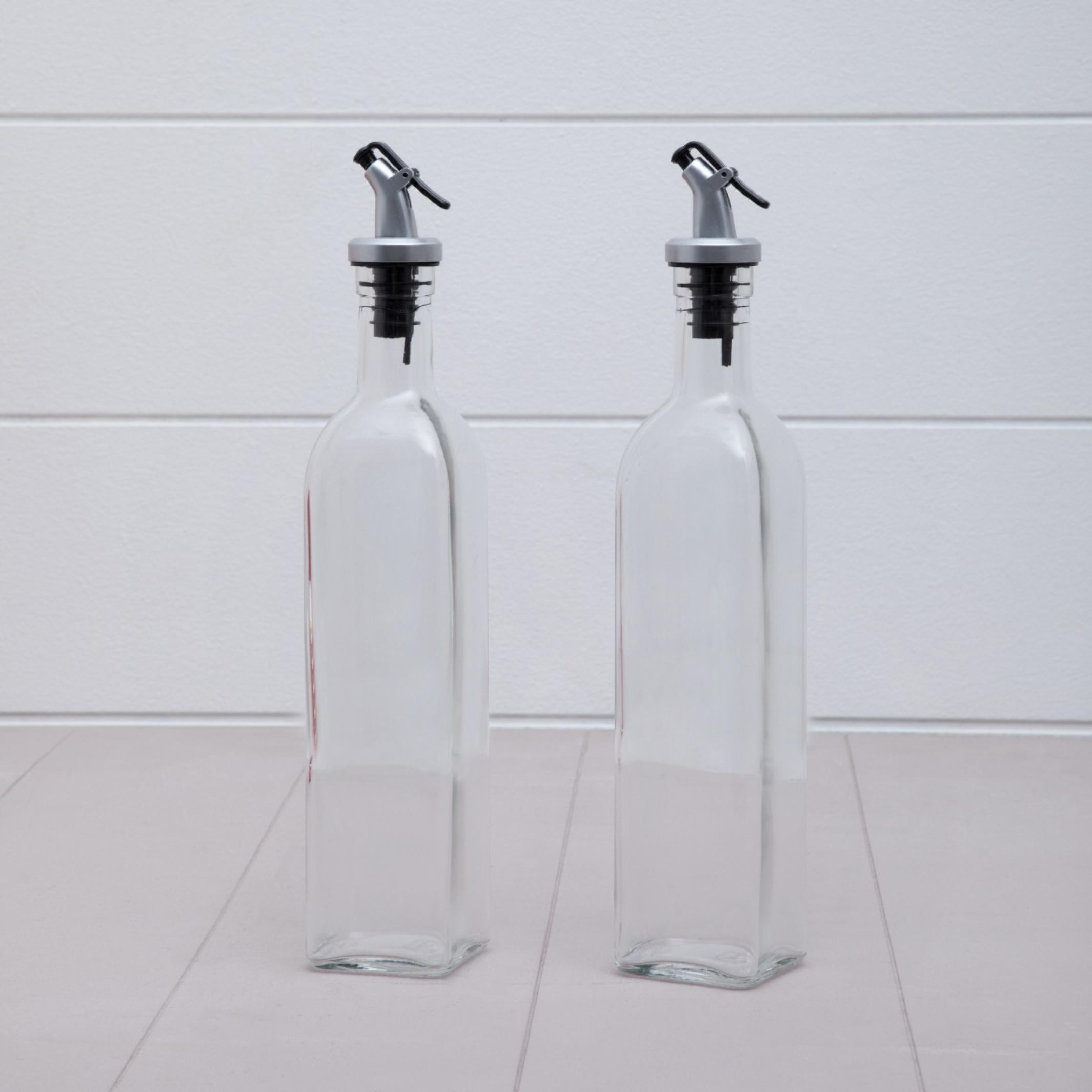 Pamolive Glass Oil Bottle with Stopper - 500ml in Transparent
