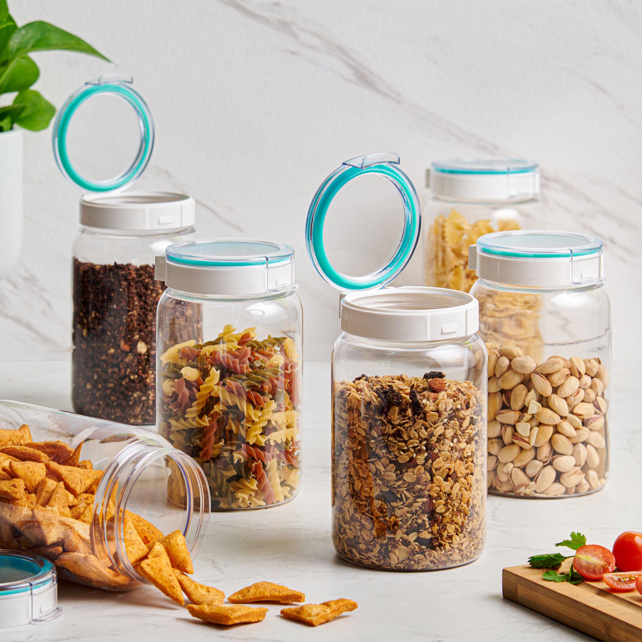 Barbados Set of 6 Pet Canisters - 1.4L in Transparent