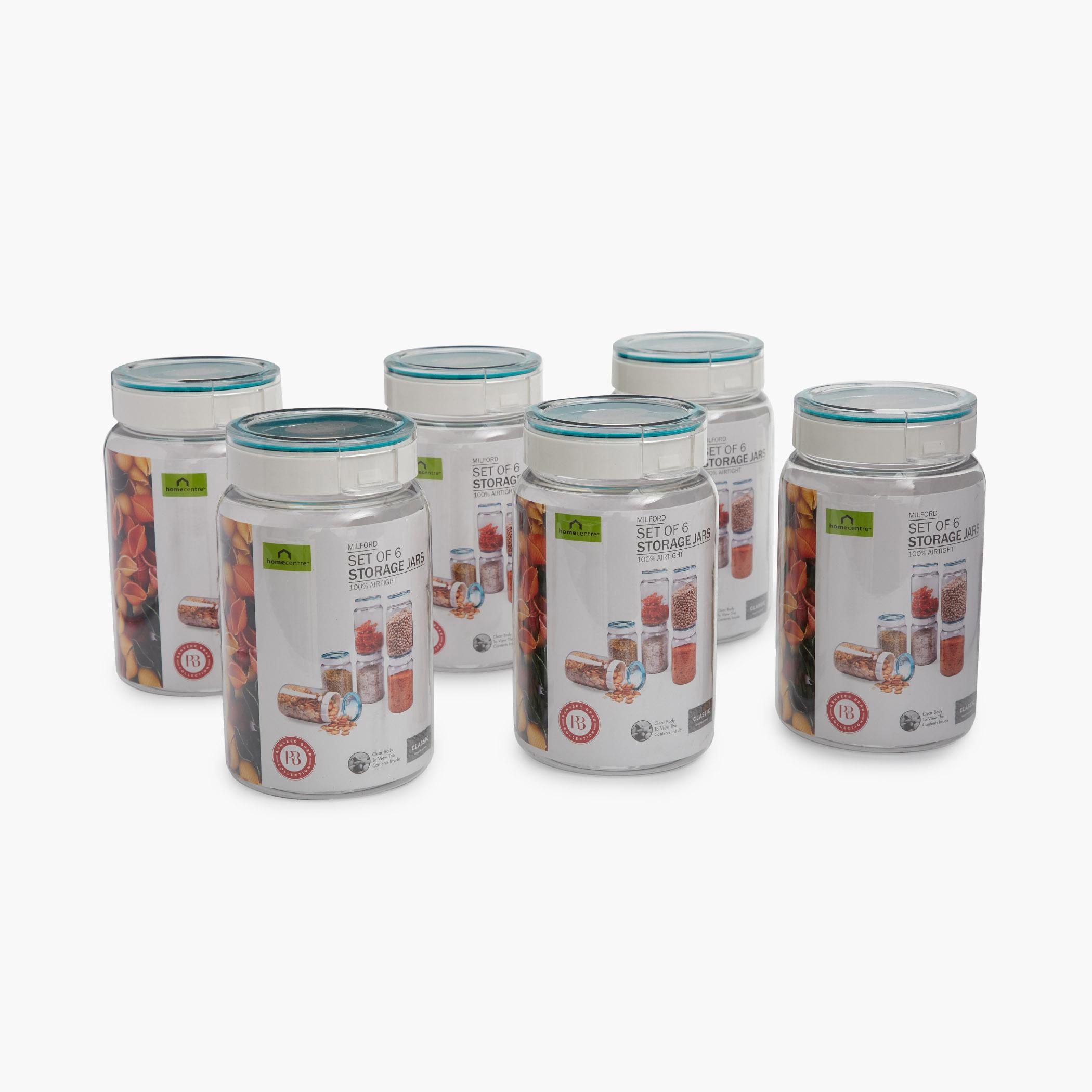 Barbados Set of 6 Pet Canisters - 1.4L in Transparent