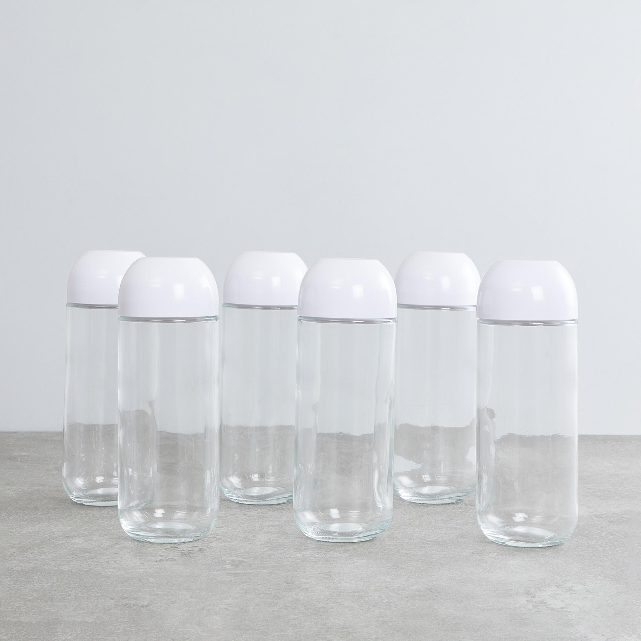 Siattle Regal Set of 6 Glass Storage Jars -1L in Transparent