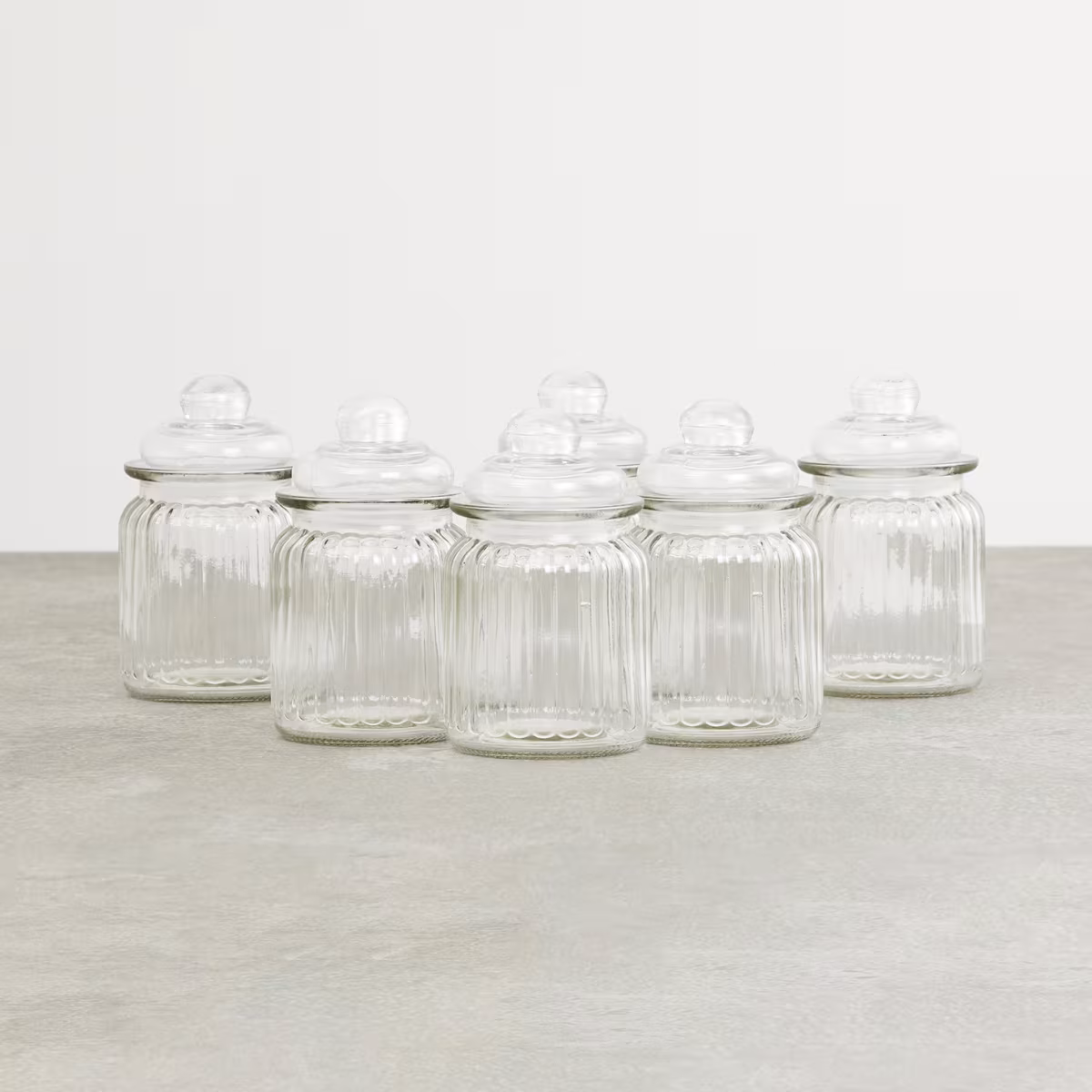 Marley Set of 6 Glass Storage Jars - 250ml in Transparent