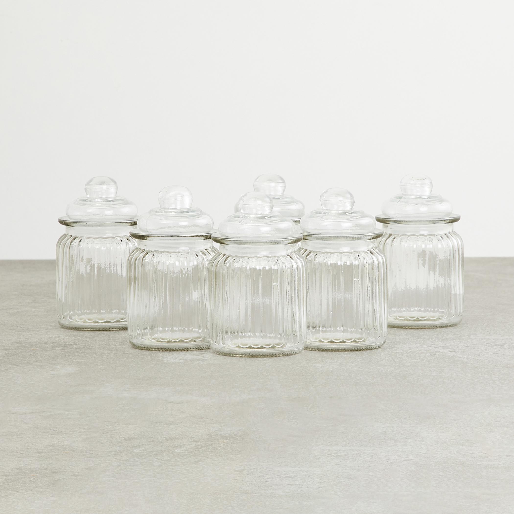 Marley Set of 6 Glass Storage Jars - 250ml in Transparent