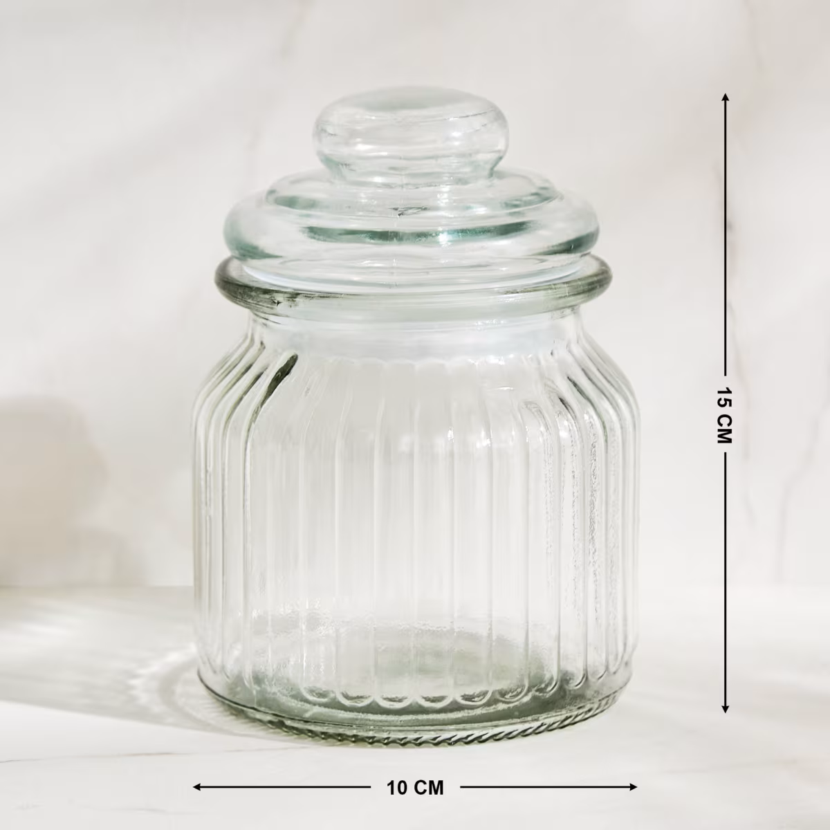 Marley Mimosa Set of 6 Glass Storage Jar - 650ml in Transparent