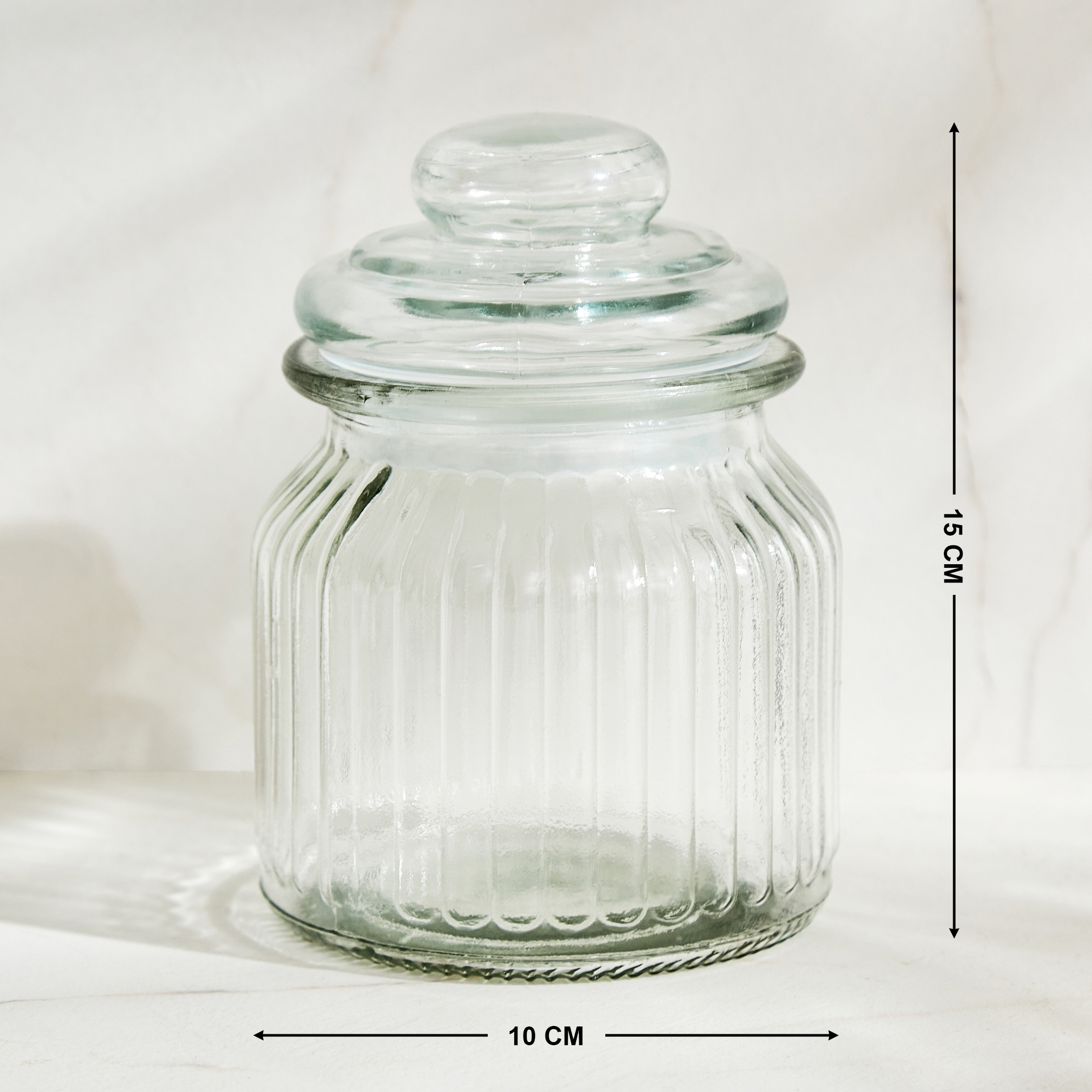 Marley Mimosa Set of 6 Glass Storage Jar - 650ml in Transparent