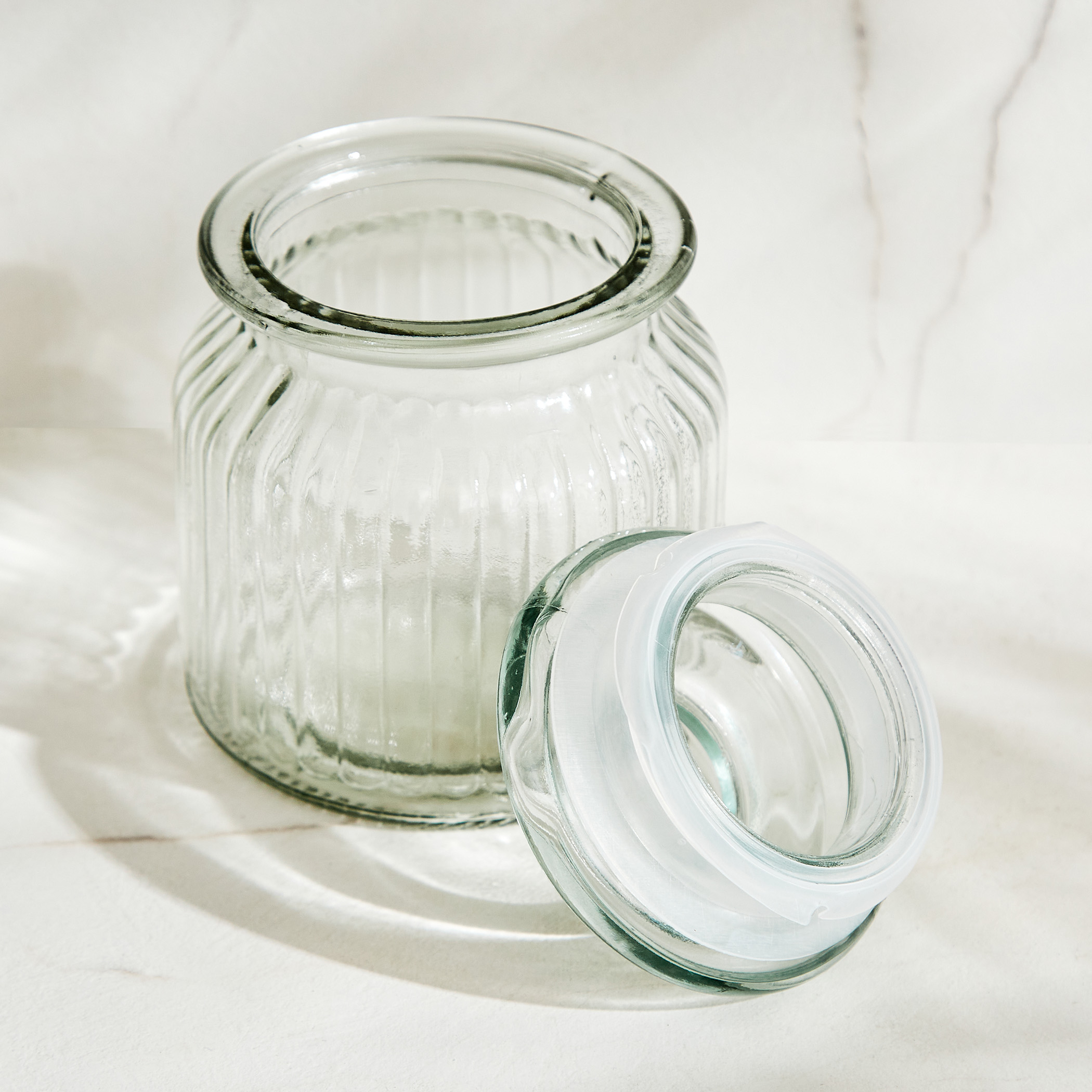 Marley Mimosa Set of 6 Glass Storage Jar - 650ml in Transparent