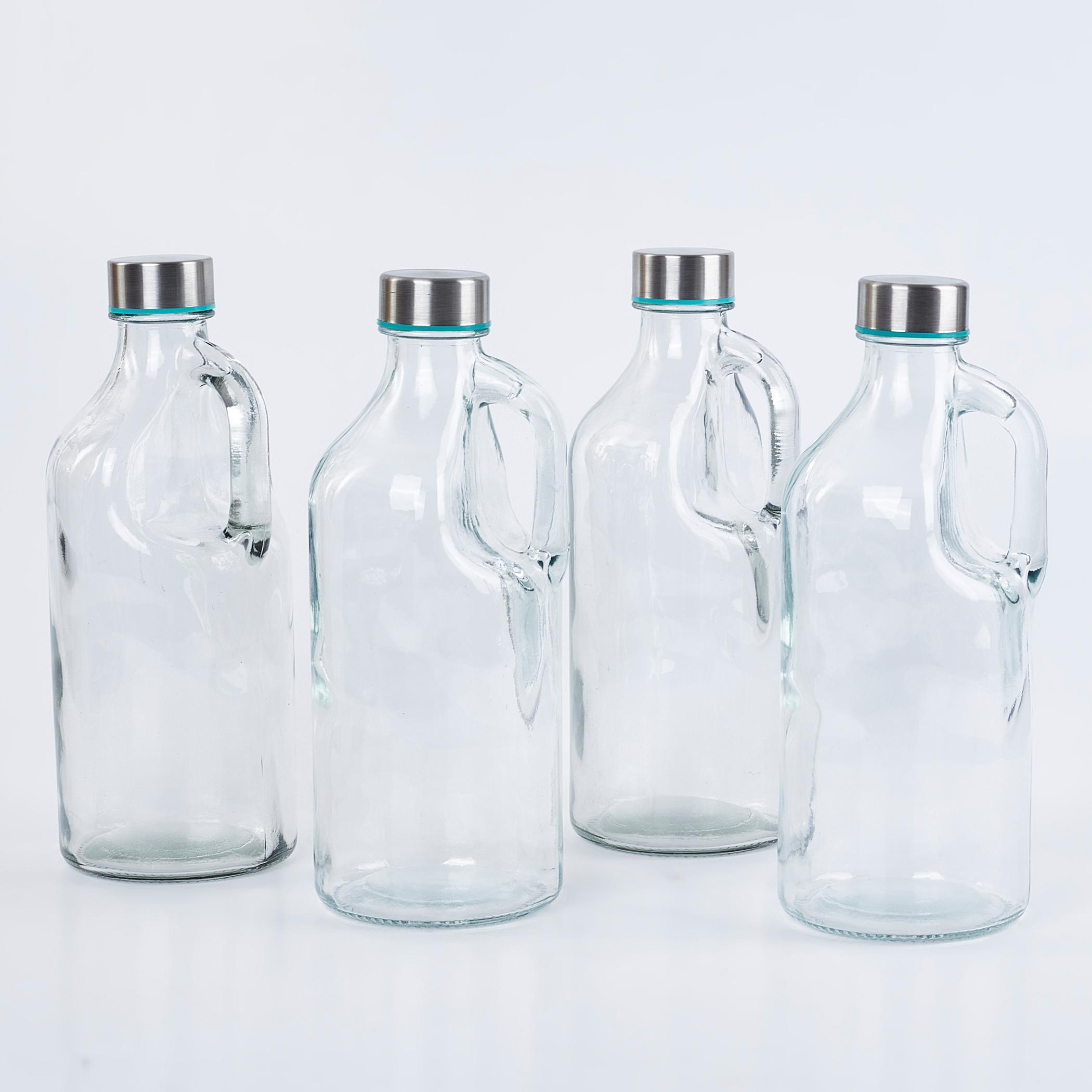 Marley Orlanto Set of 4 Glass Bottles - 1L in Transparent