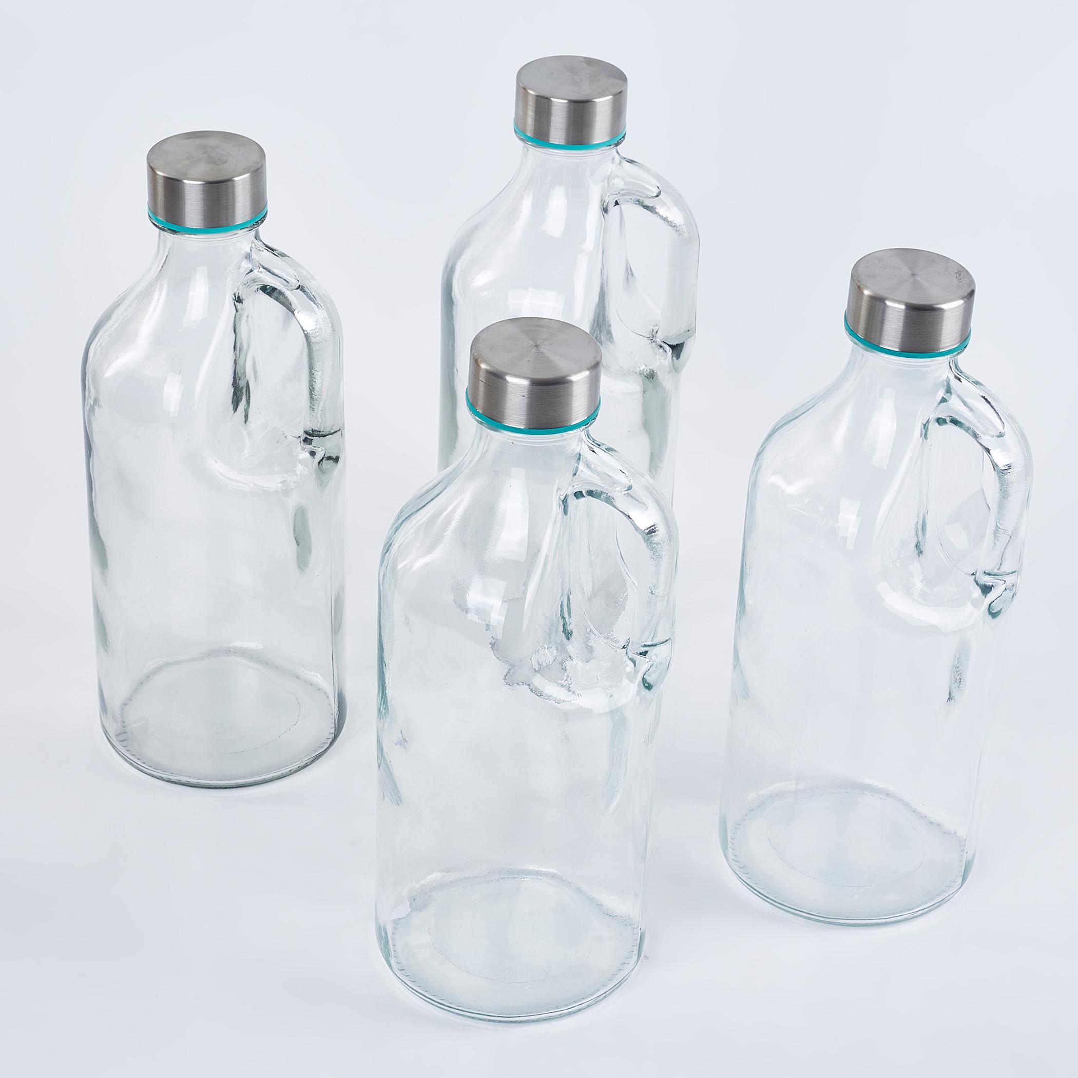 Marley Orlanto Set of 4 Glass Bottles - 1L in Transparent