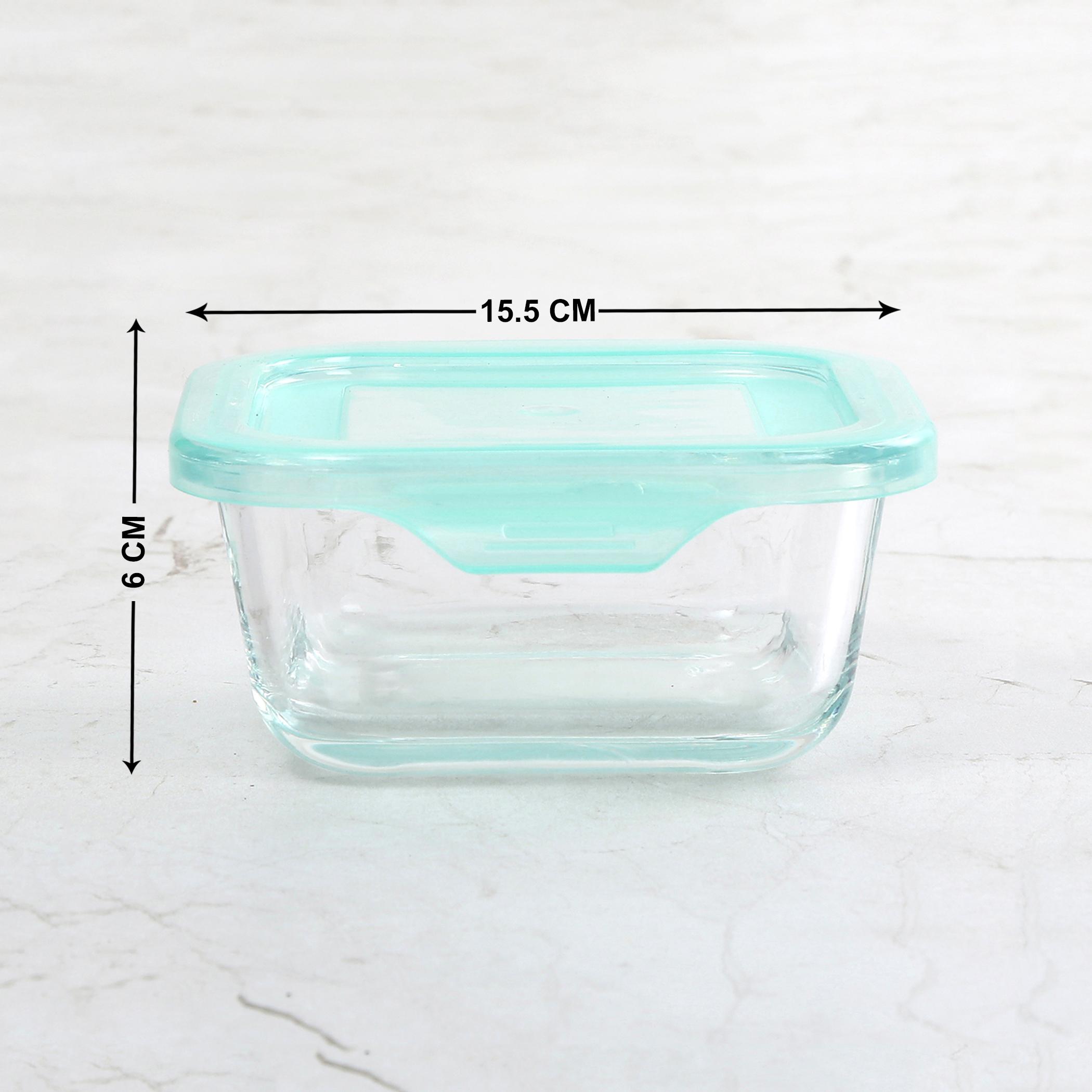 Corsica Palestine Set of 3 Glass Storage Containers - 320ml in Transparent